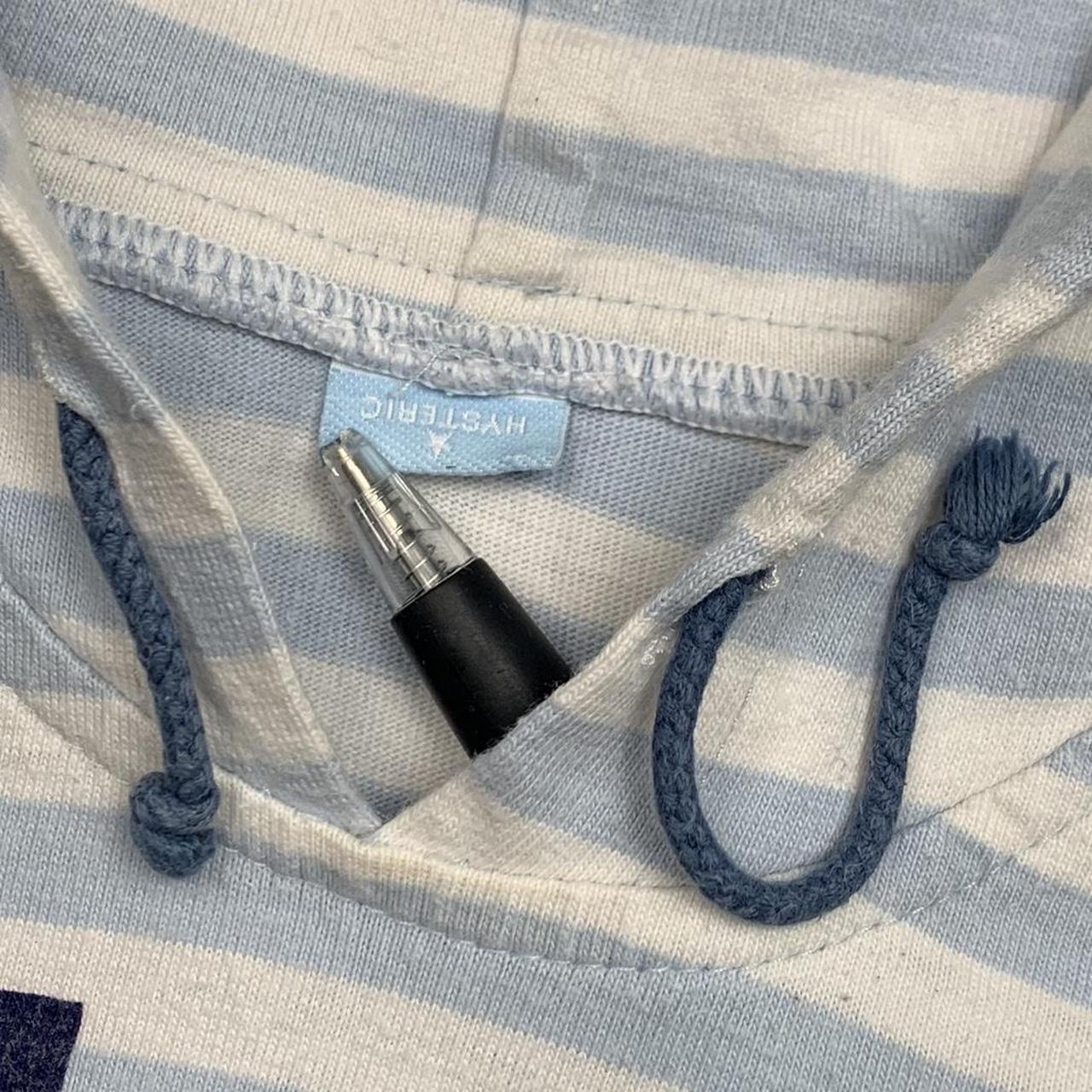 Hysteric Glamour 00s white blue graphic hoodie