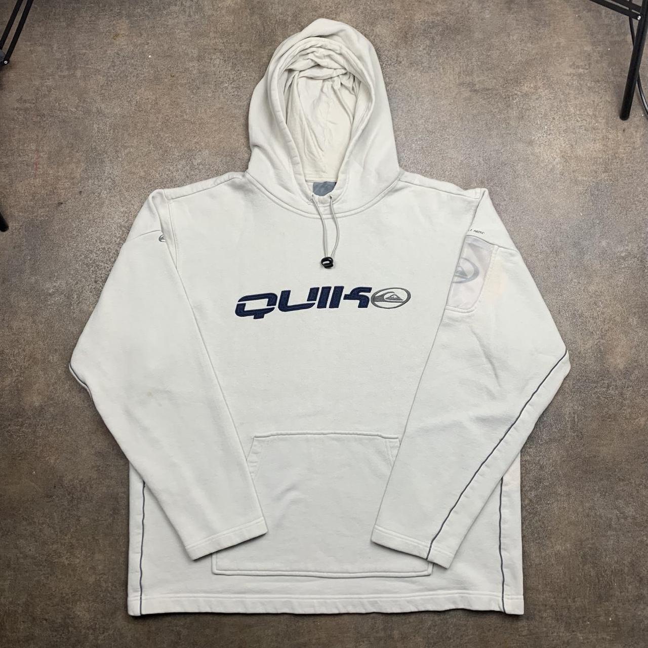 Quiksilver 00s graphic cream white hoodie