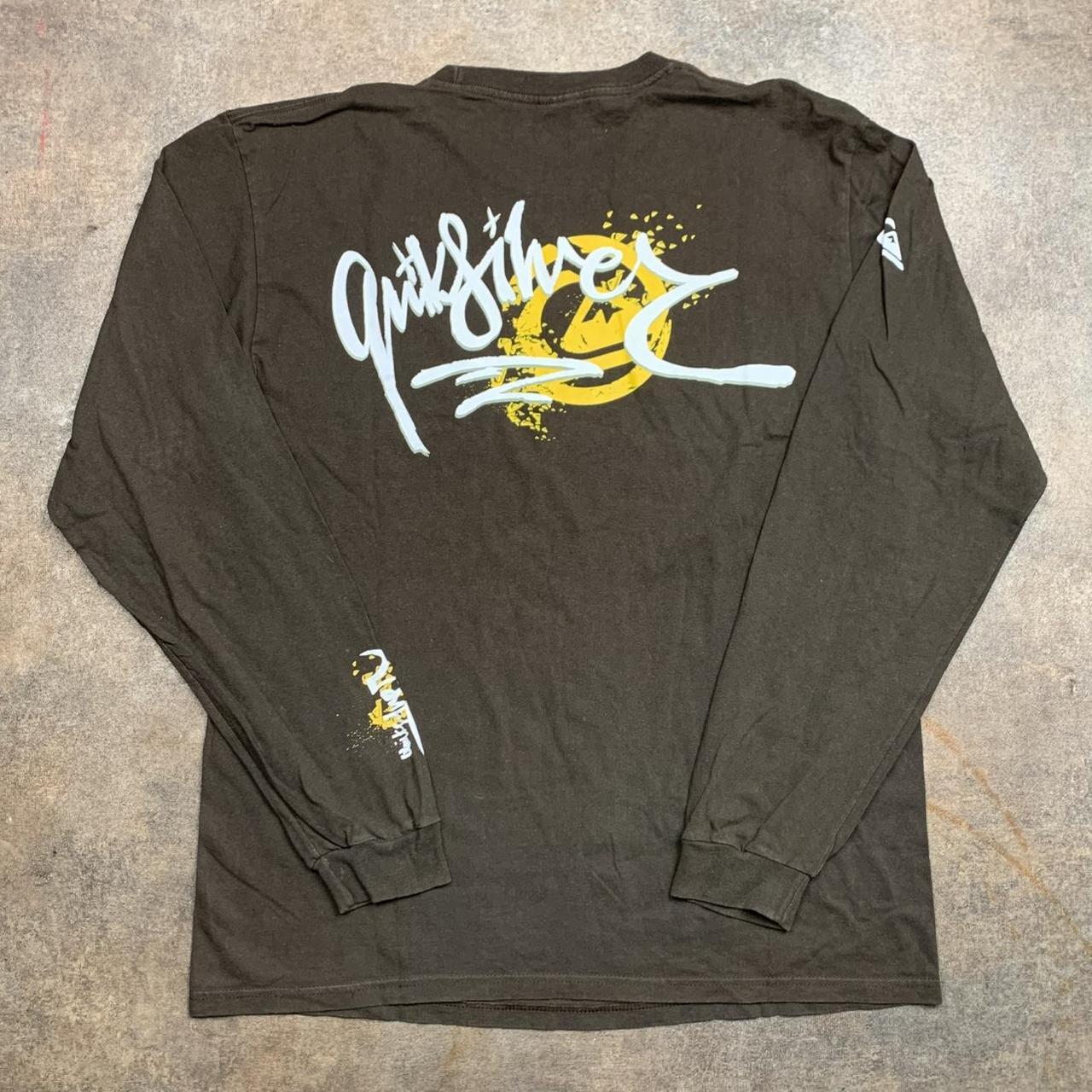 Quiksilver 00s brown graphic long sleeve tee