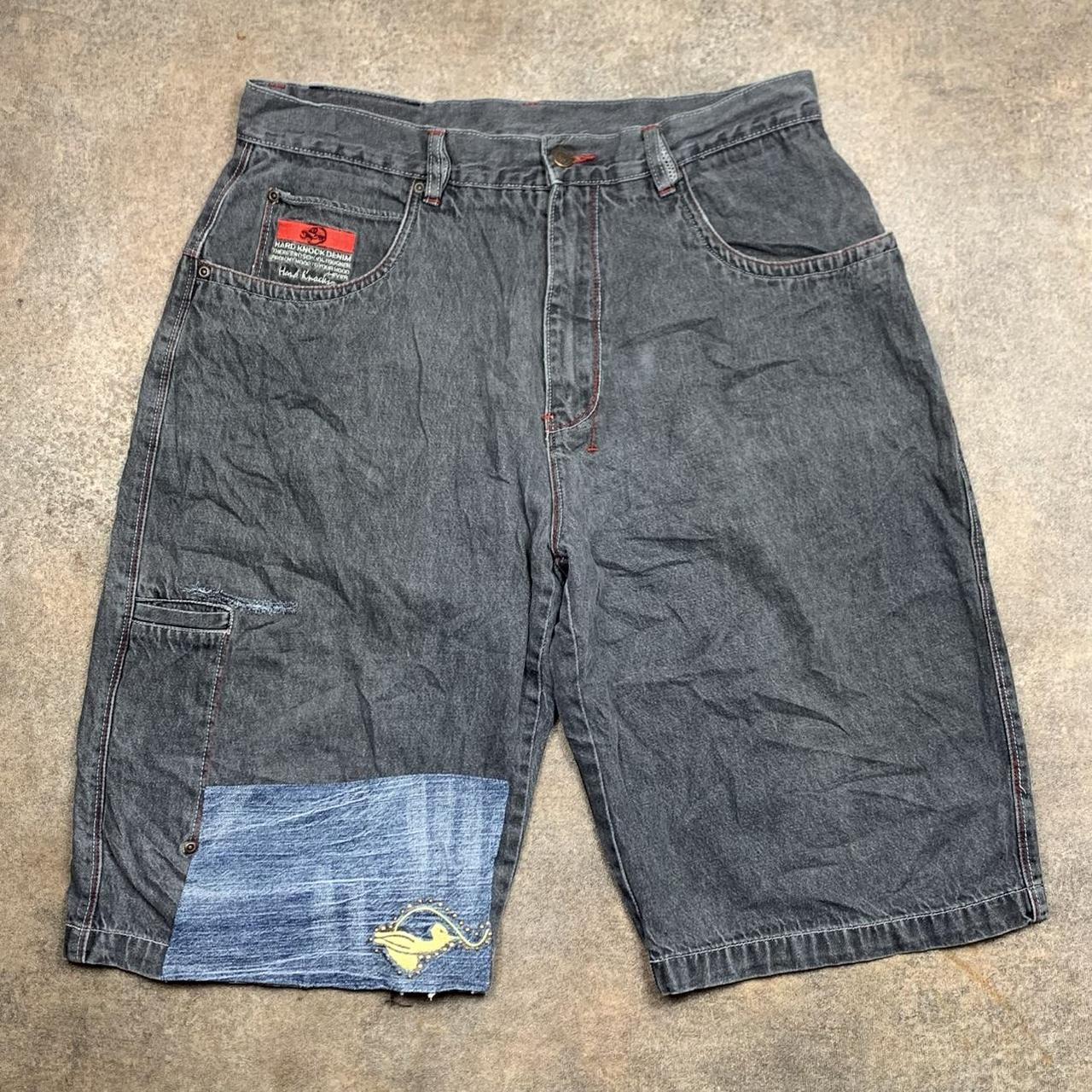 School Of Hard Knocks 90s baggy graphic black grey jorts