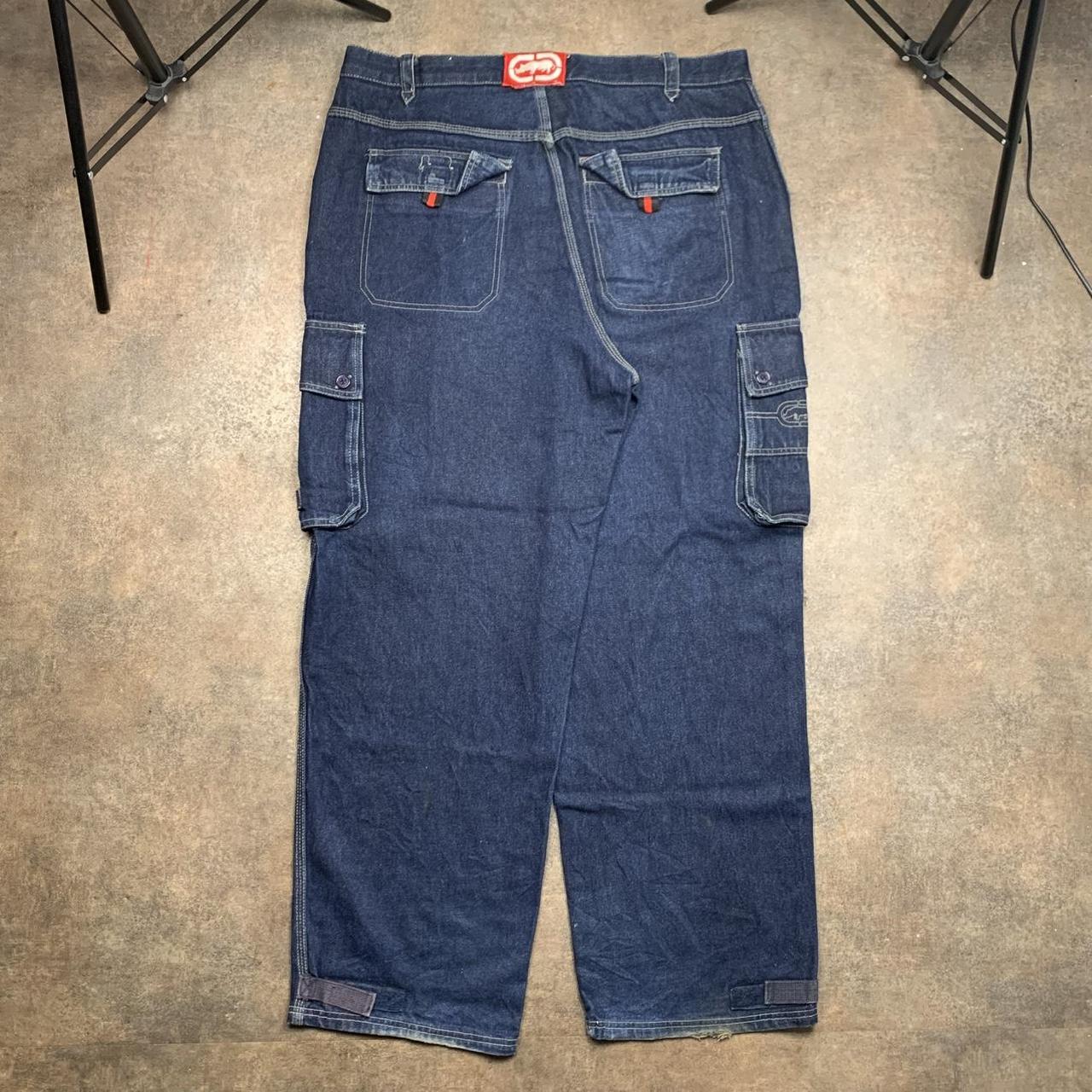 Ecko Unltd. navy baggy cargo denim jeans