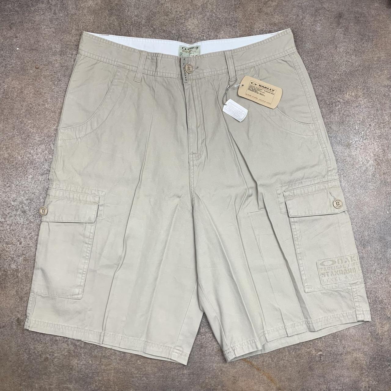 Oakley 00s cream beige baggy denim shorts
