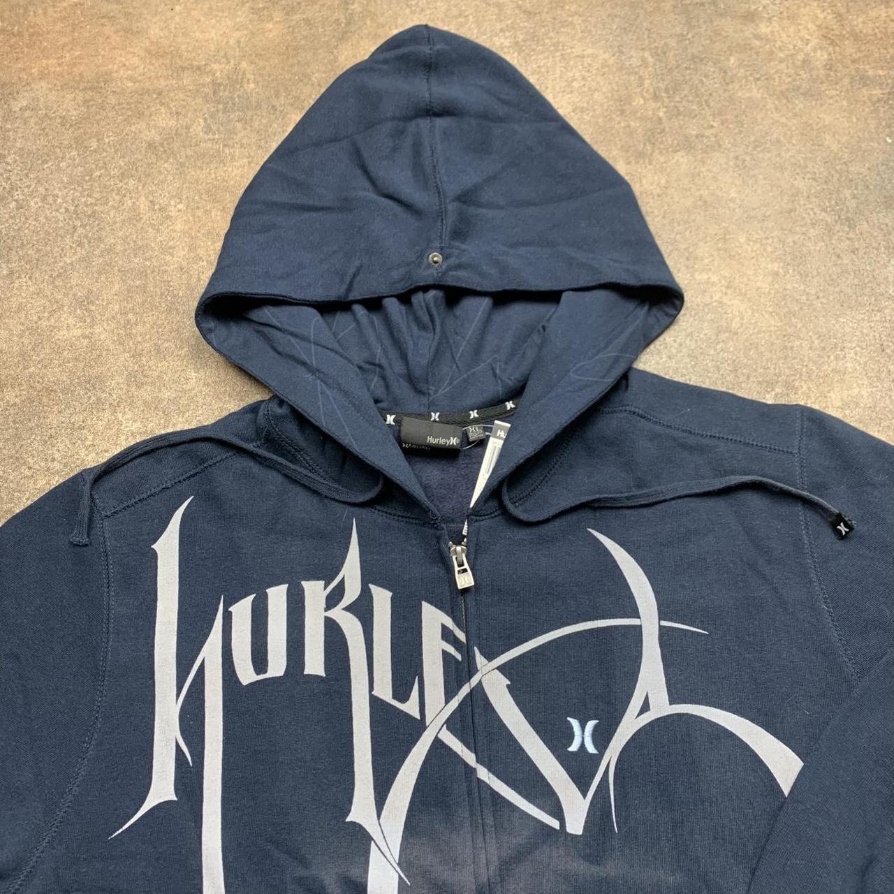 Hurley 00s navy grunge graphic zip hoodie