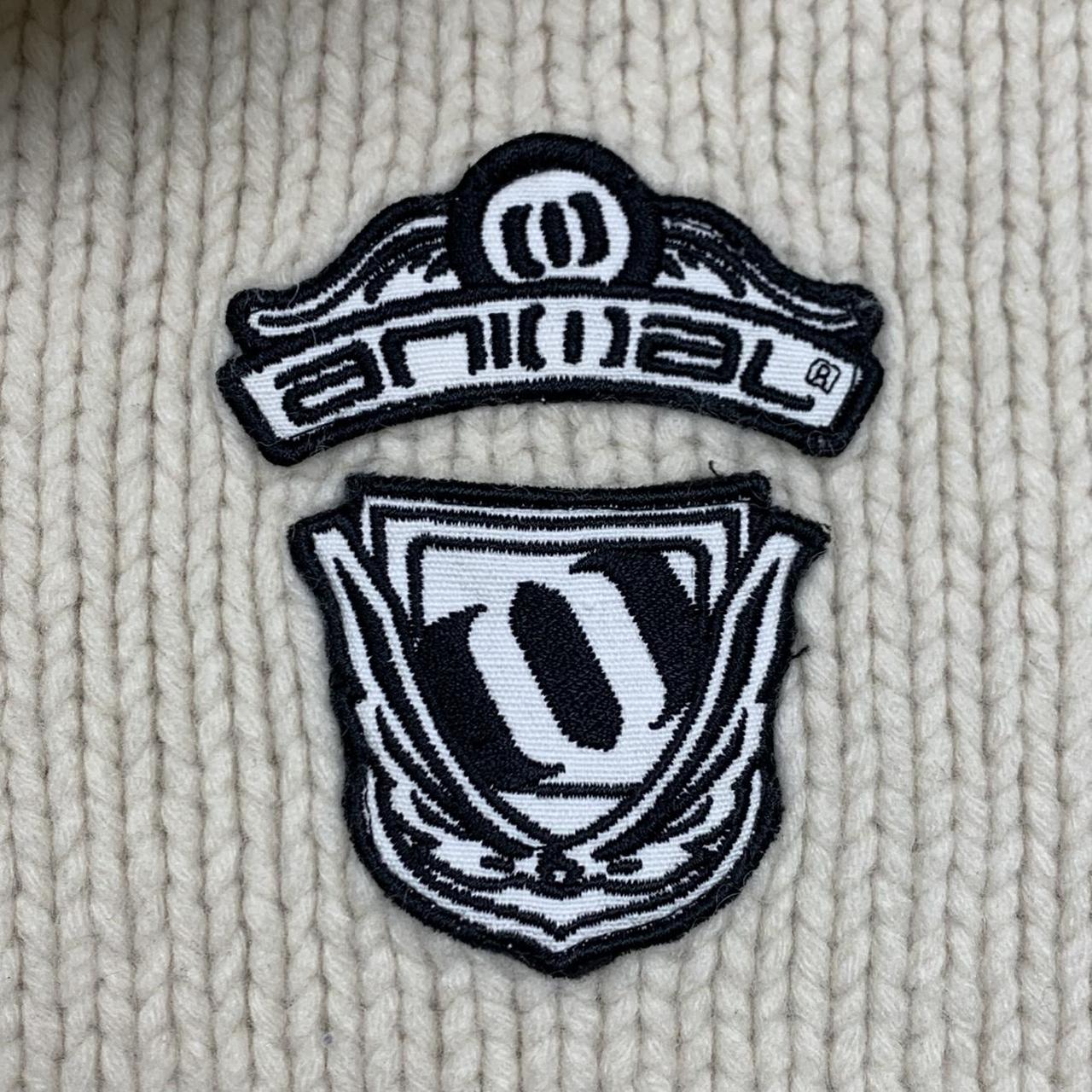 Animal 00s white cream chunky knit jumper