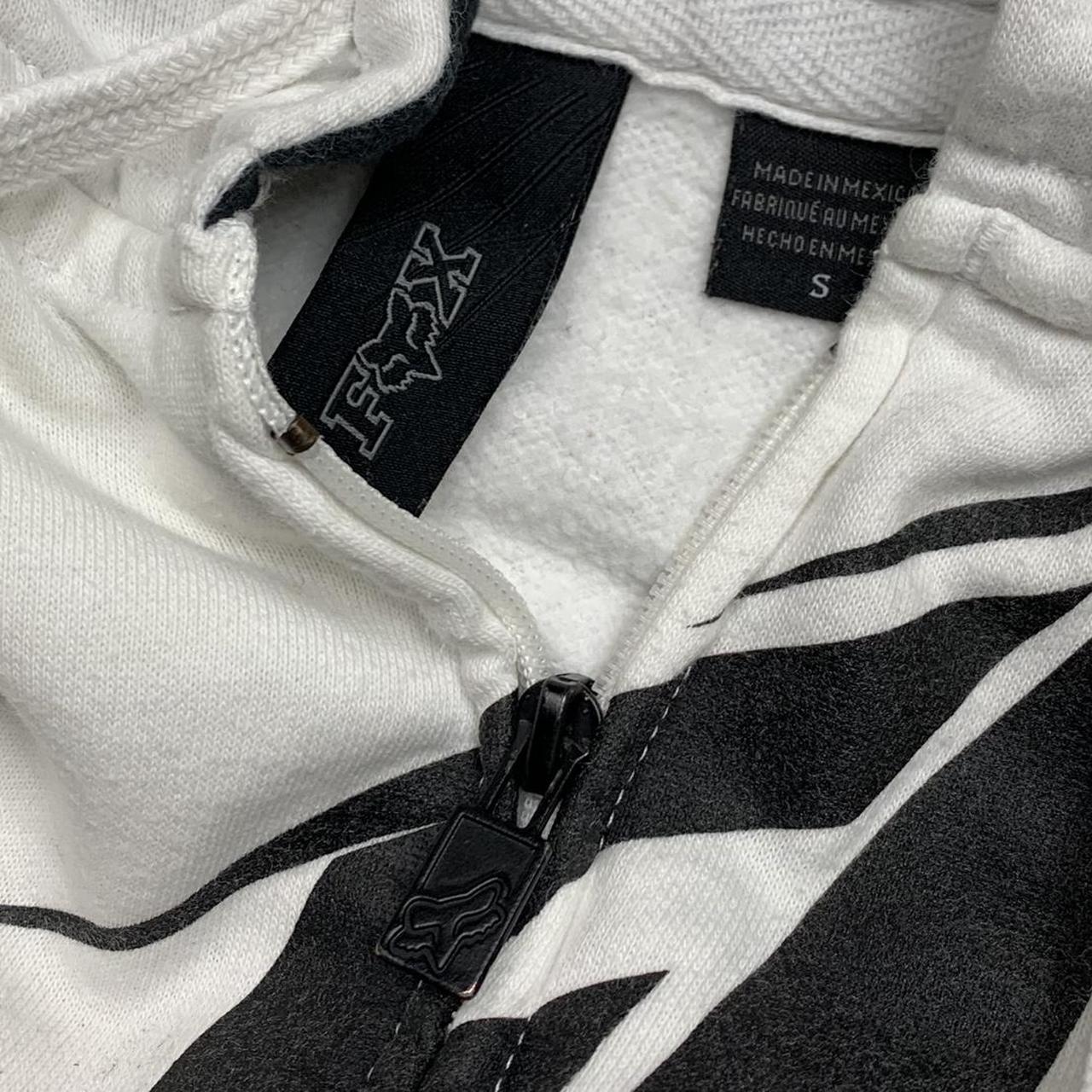 Fox Racing 00s white black zip hoodie