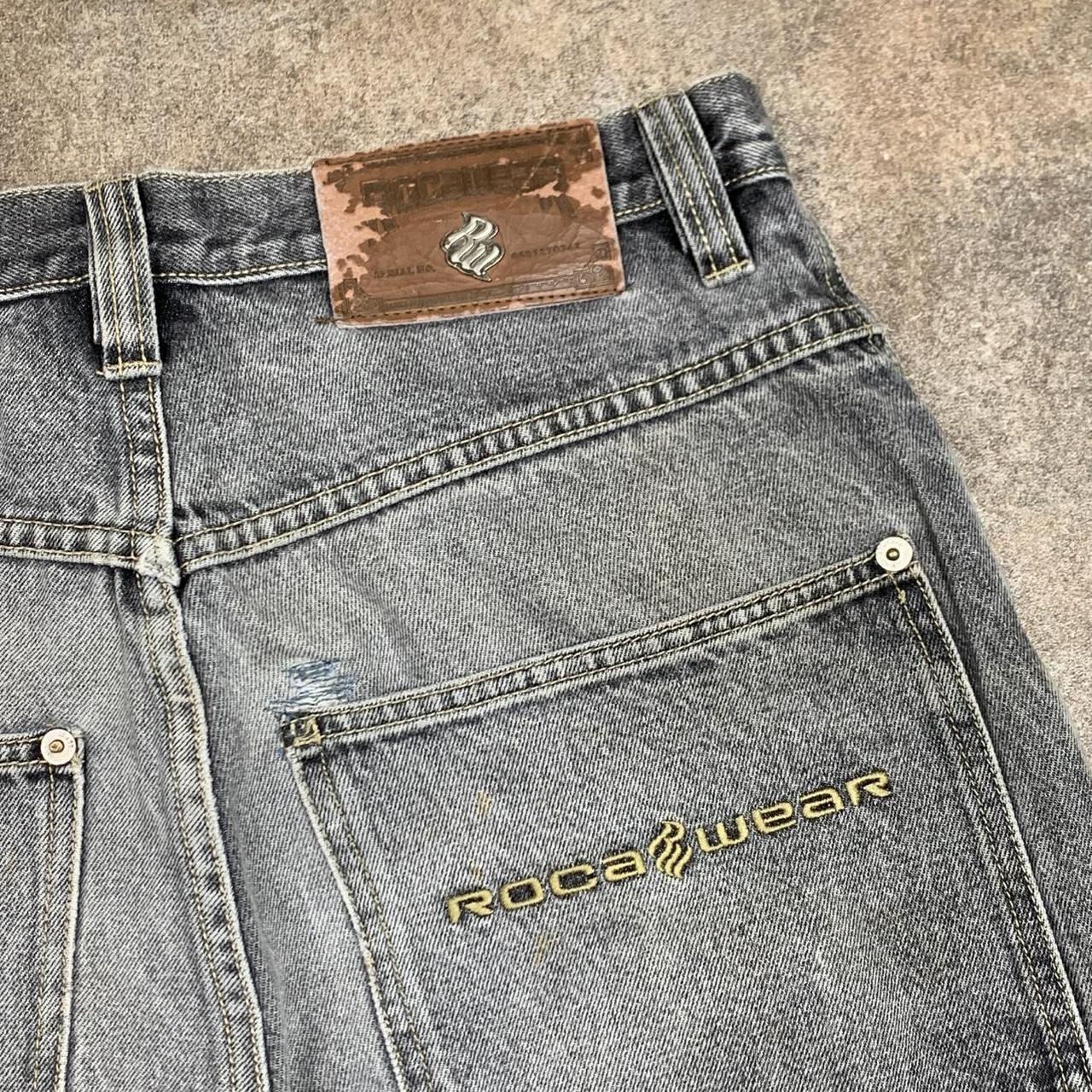Rocawear 00s graphic grey baggy denim jeans
