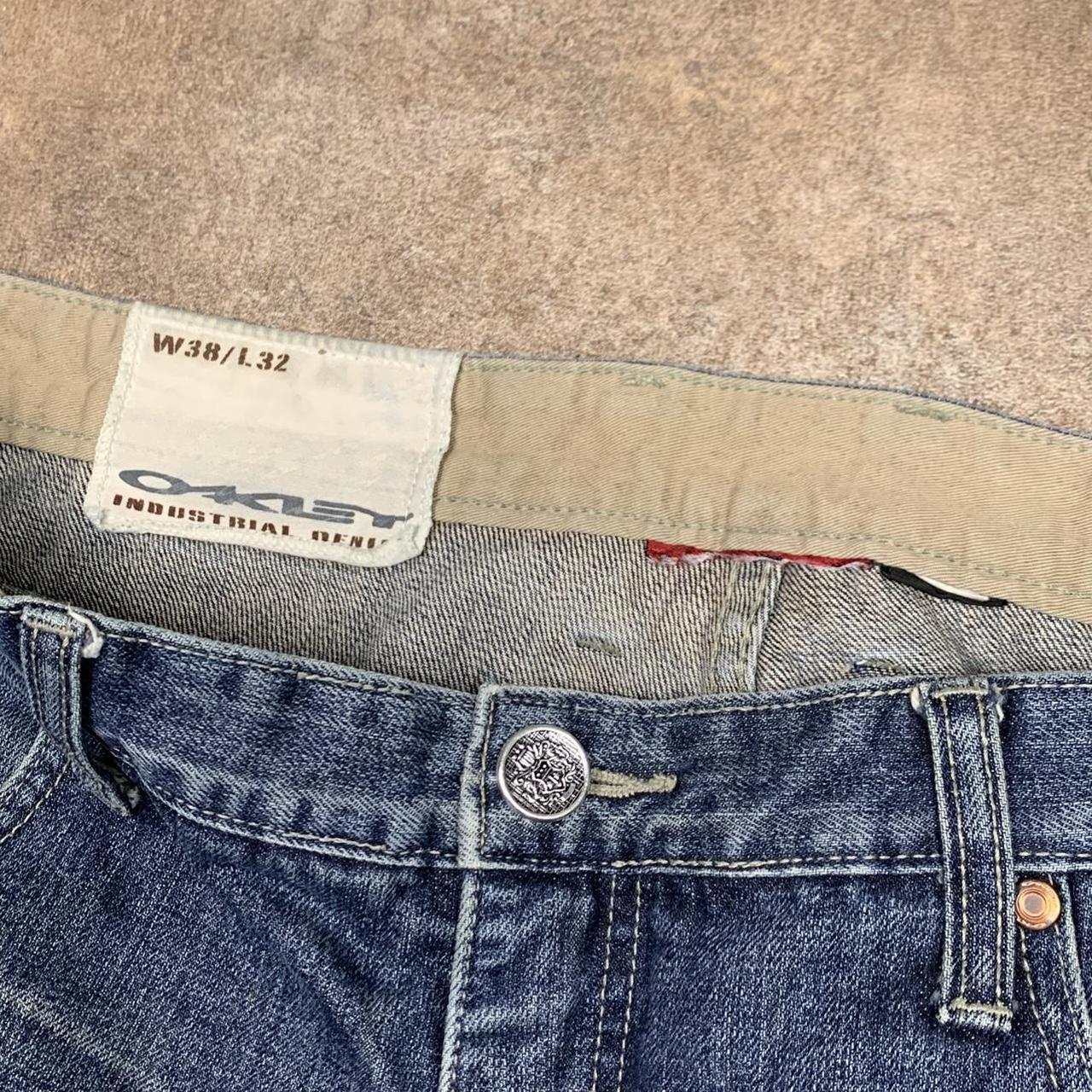 Oakley 00s baggy navy blue graphic denim jeans