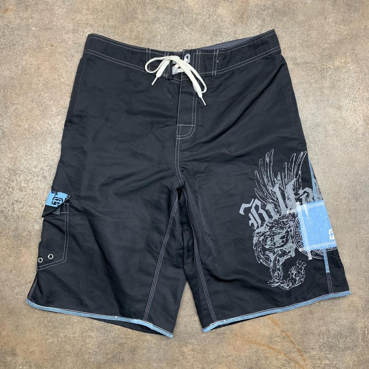 Billabong 00s graphic black grey boardshorts