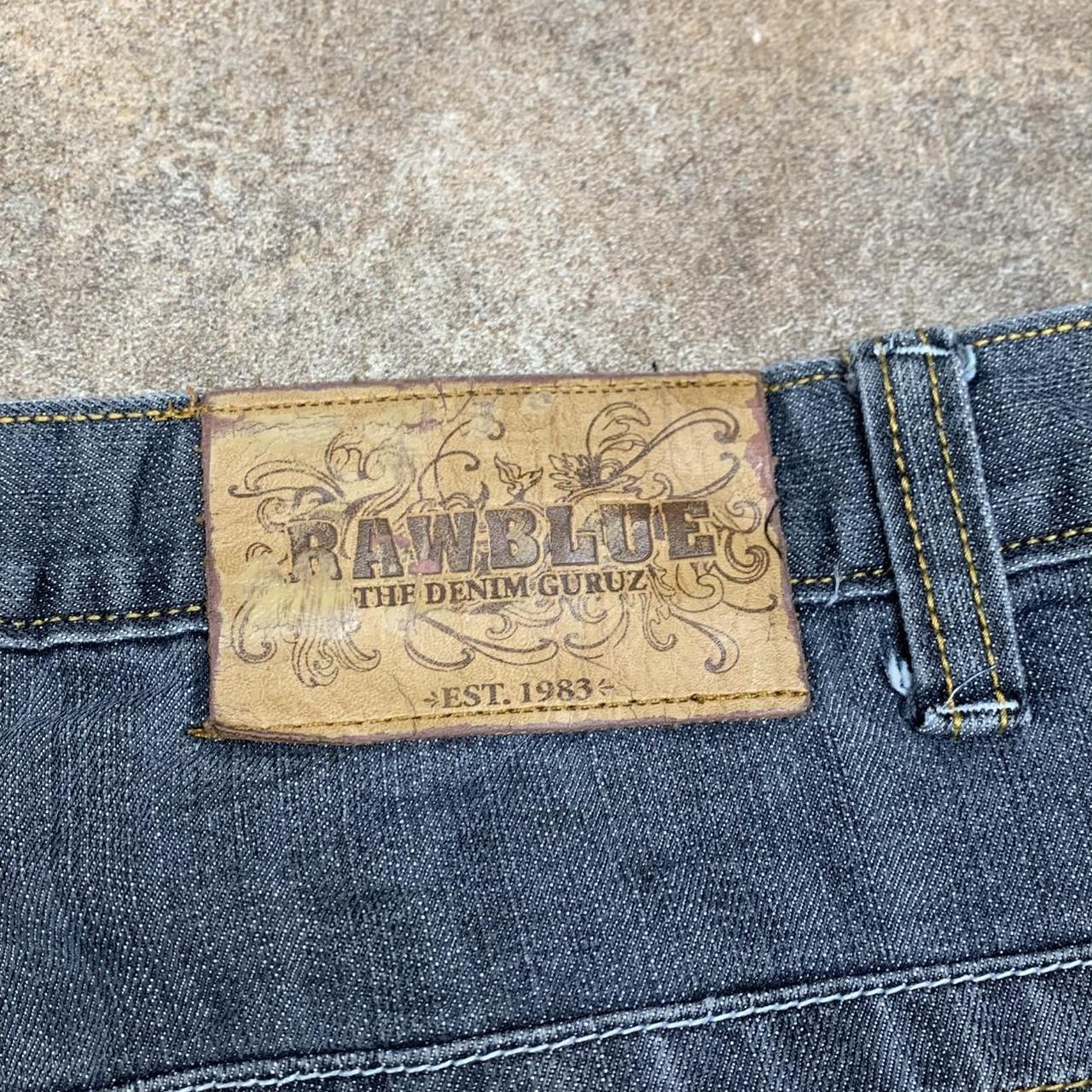 Raw Blue 00s graphic baggy navy denim jorts