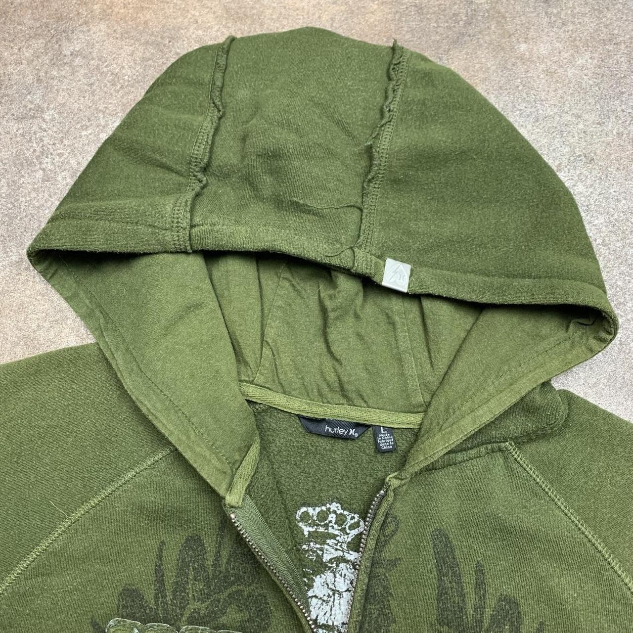 Hurley 00s graphic khaki zip hoodie