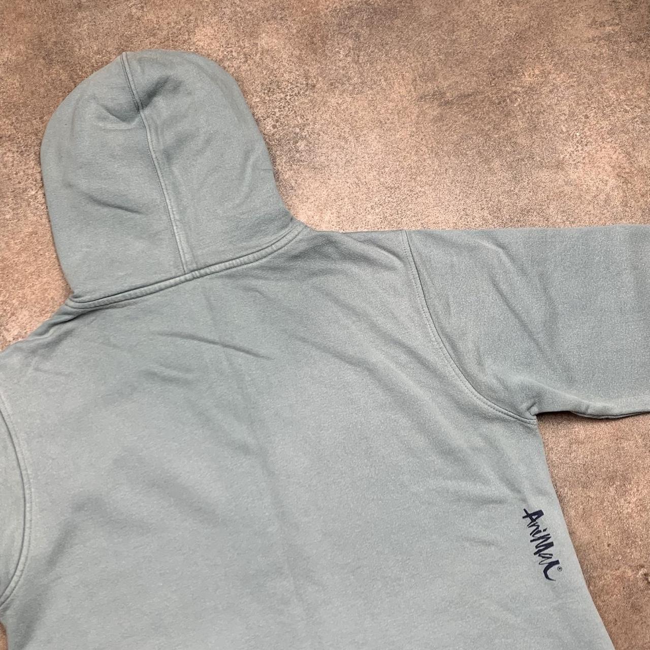 Animal 00s blue graphic cut and sew zip hoodie