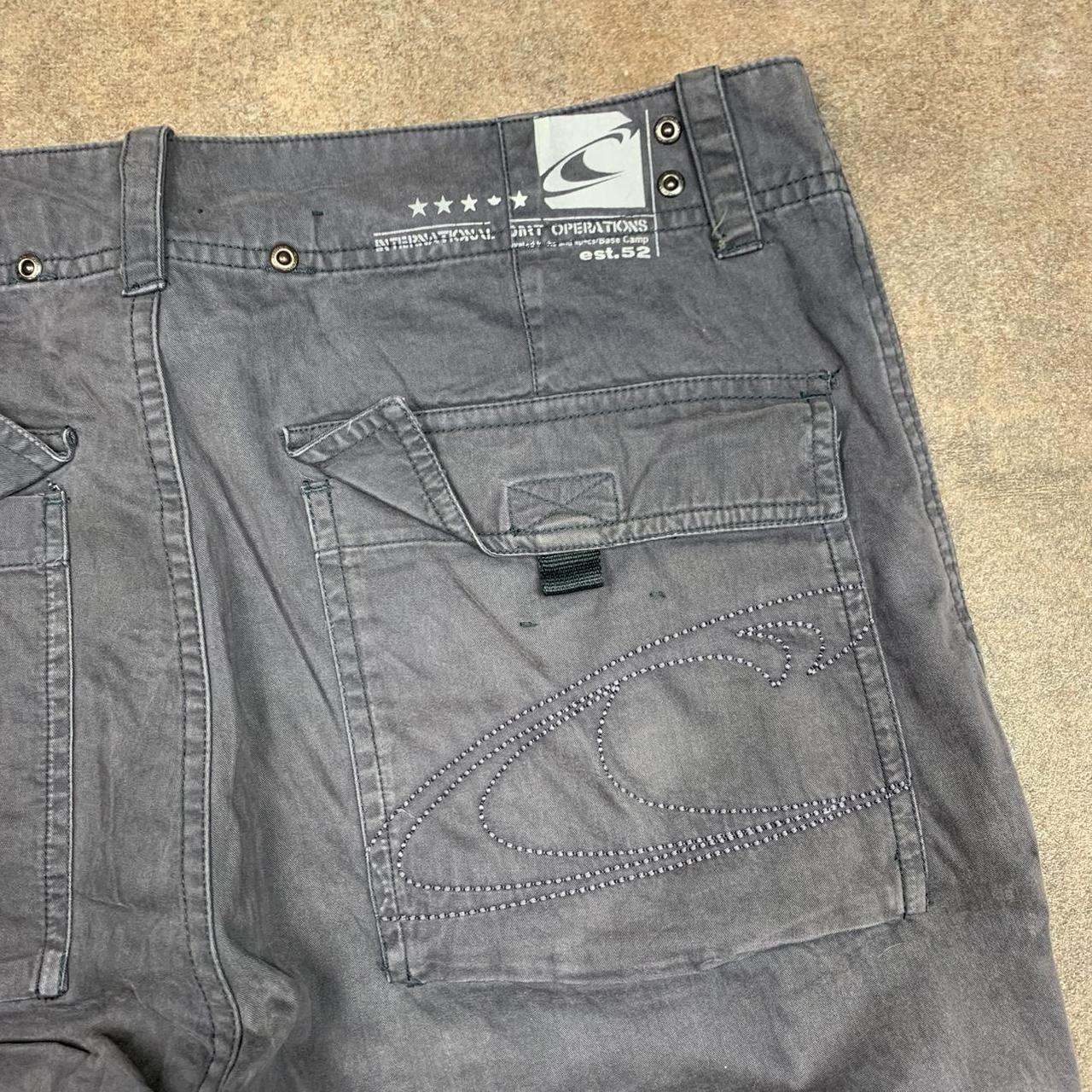 O'Neill 00s grey baggy graphic cargo trousers