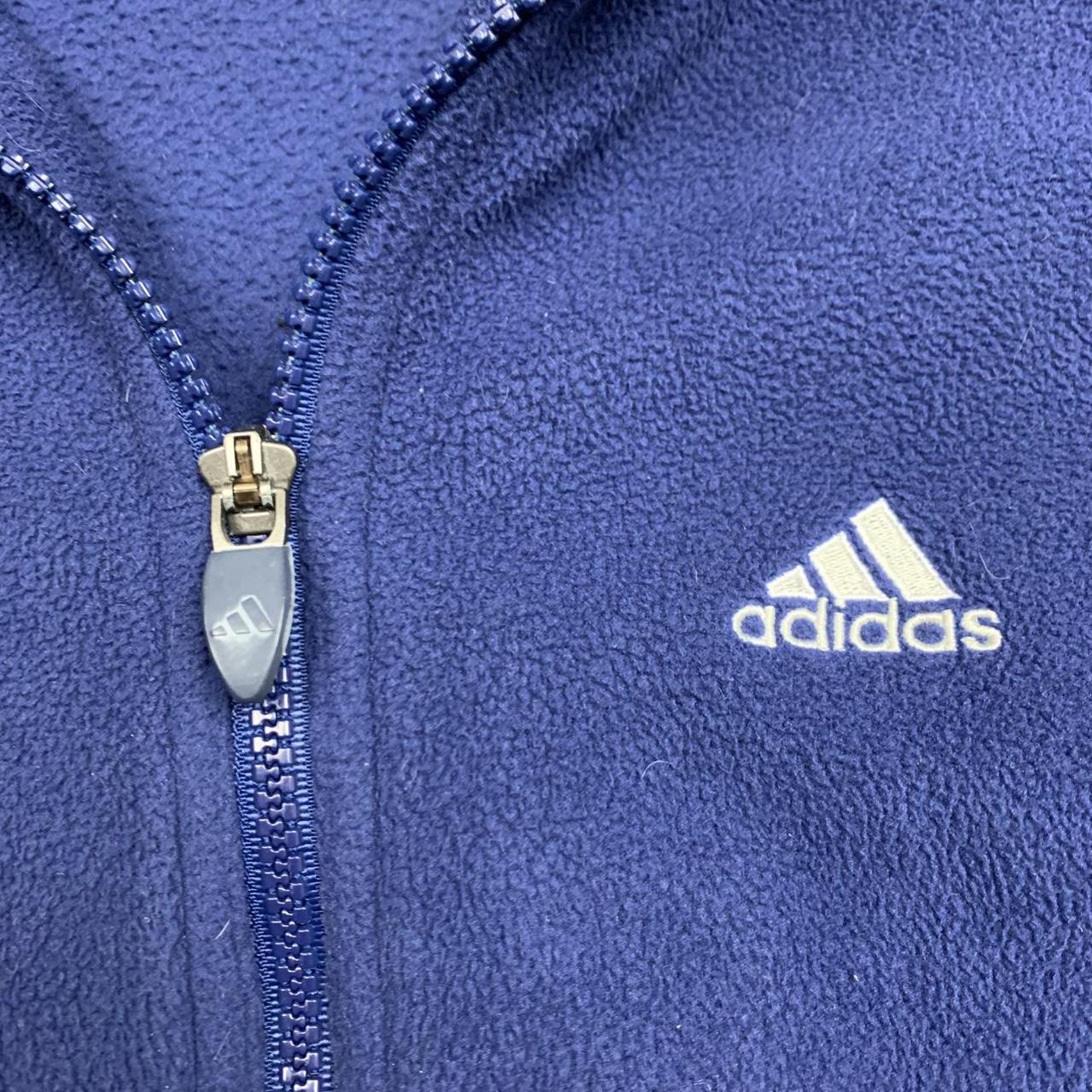 Adidas 00s graphic navy white fleece sweater