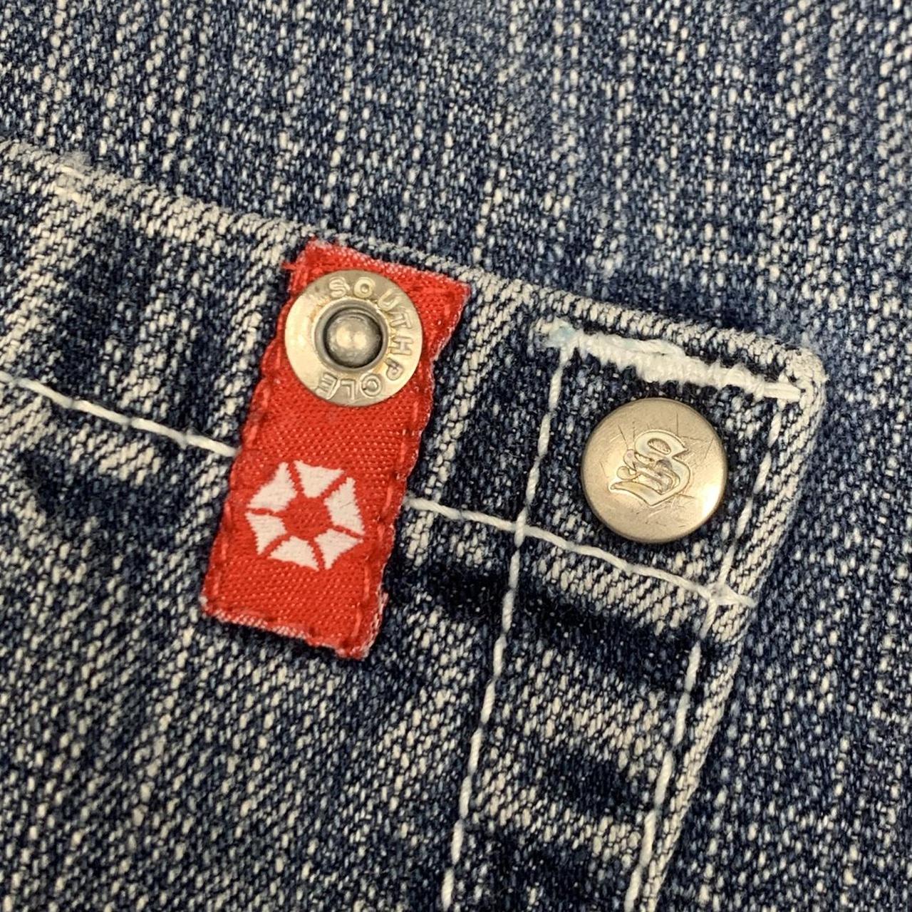 Southpole 00s red tab light blue faded baggy denim jeans
