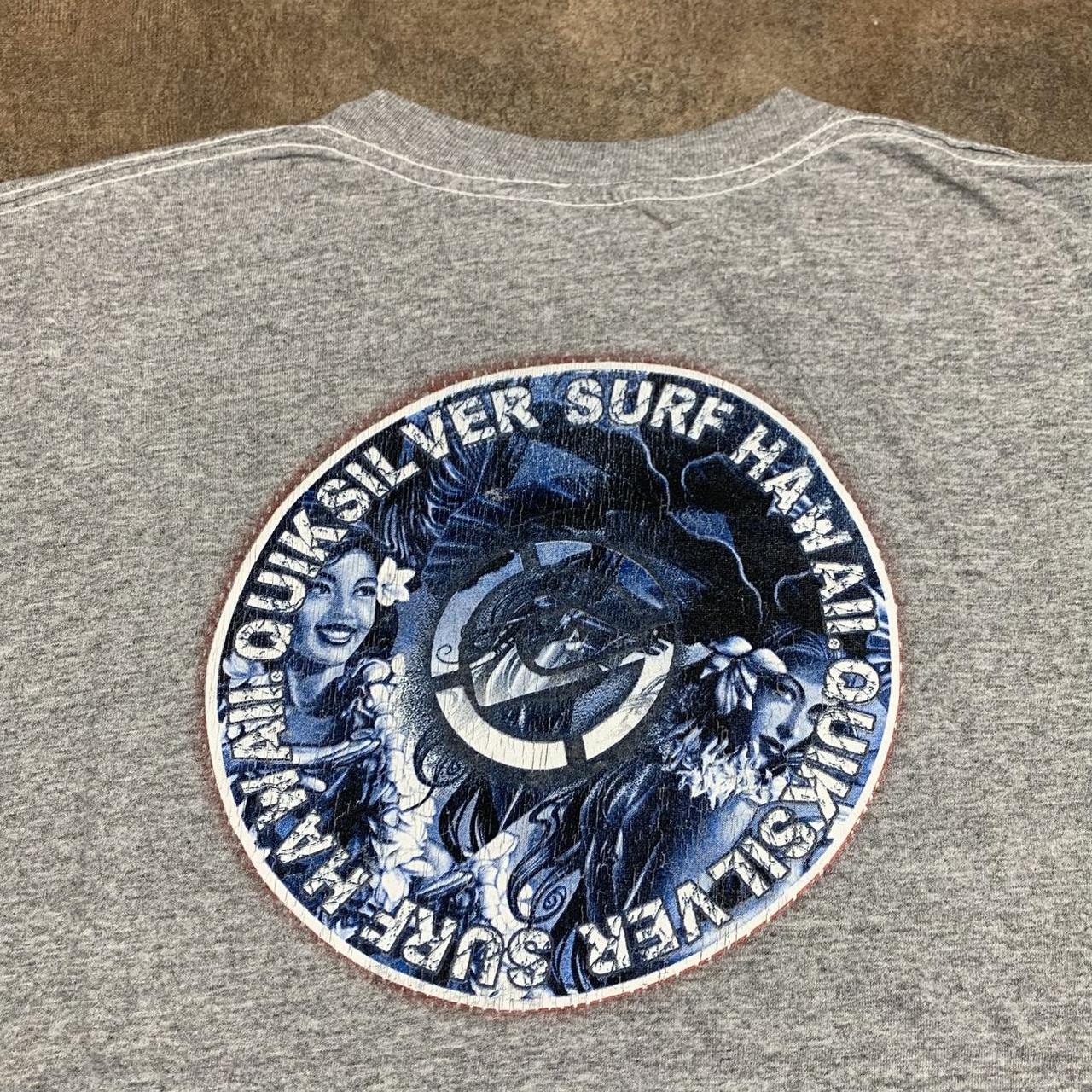 Quiksilver 90s grey blue graphic boxy tee