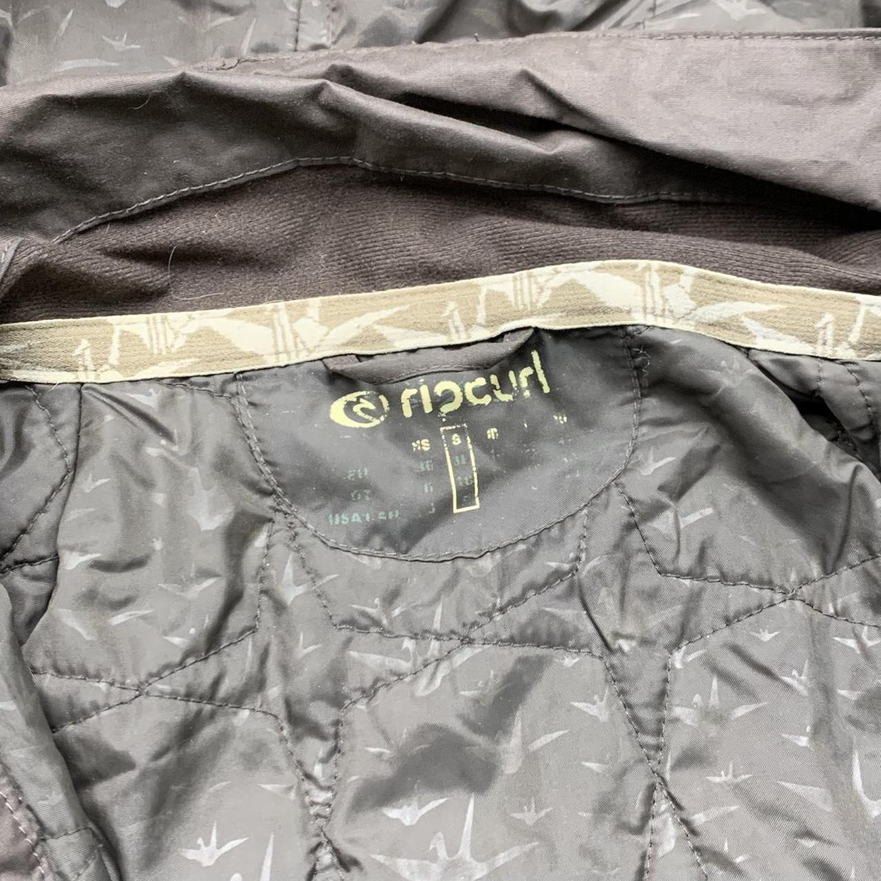 Rip Curl 00s brown ski fur hood graphic jacket