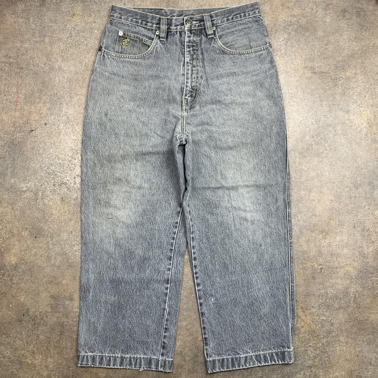 Rocawear 00s graphic grey baggy denim jeans