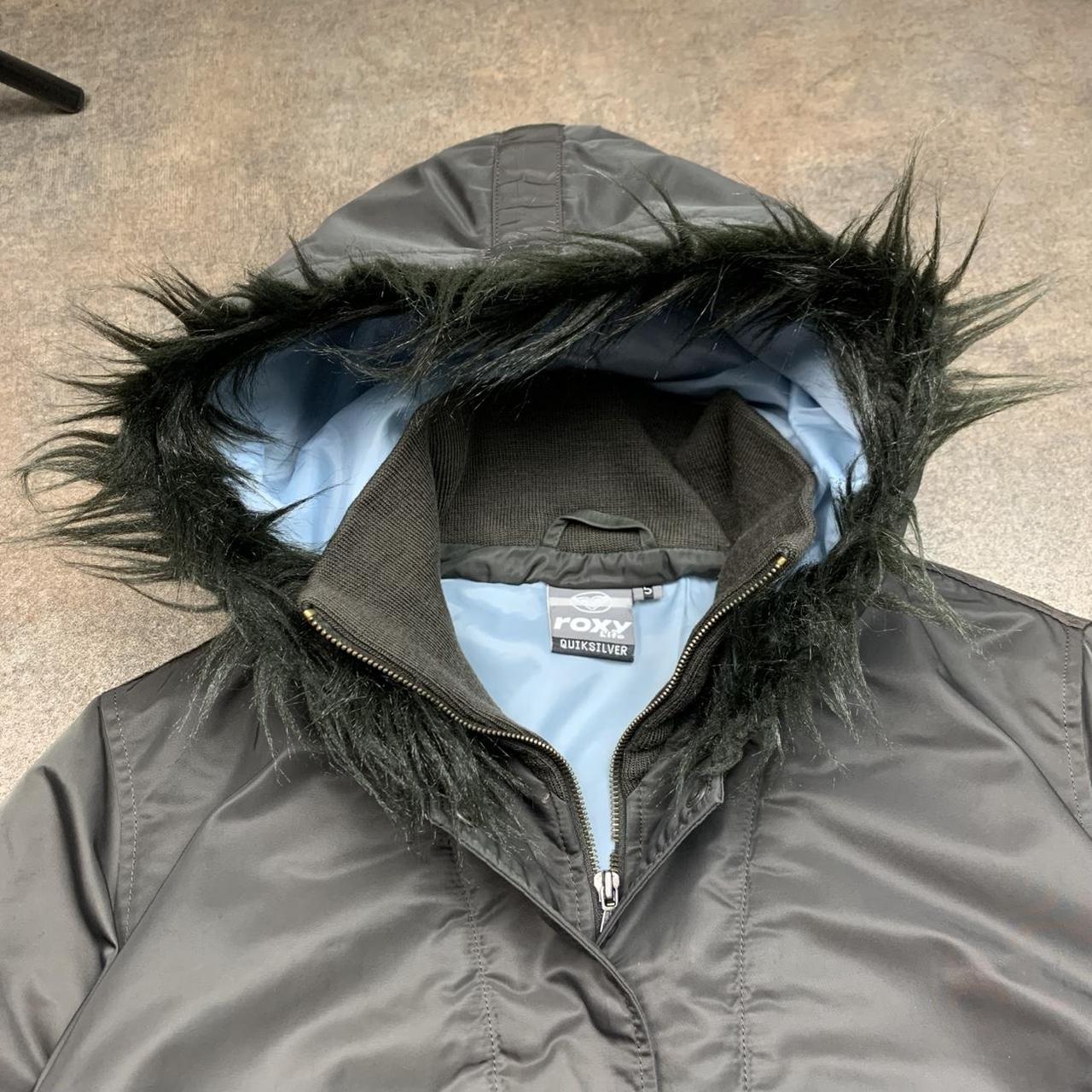 Roxy 90s brown utilised fur hood jacket