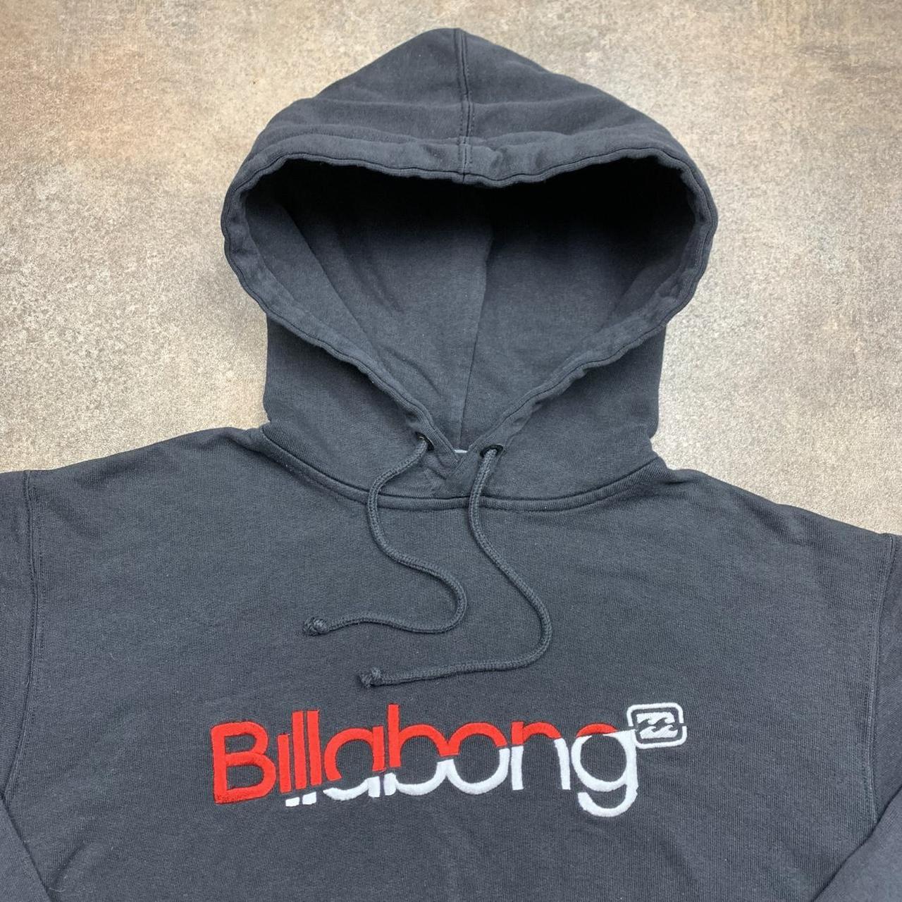 Billabong 00s graphic black boxy hoodie