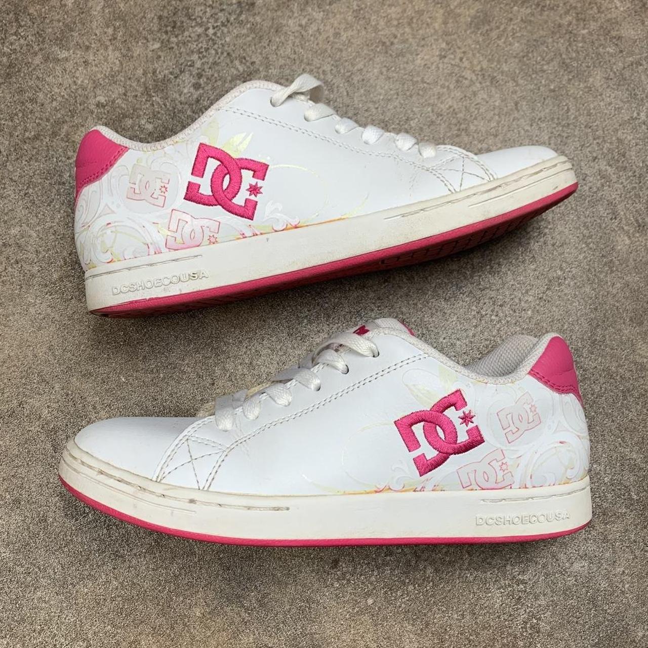 DC Shoes Pixie 00s white pink graphic grunge trainers