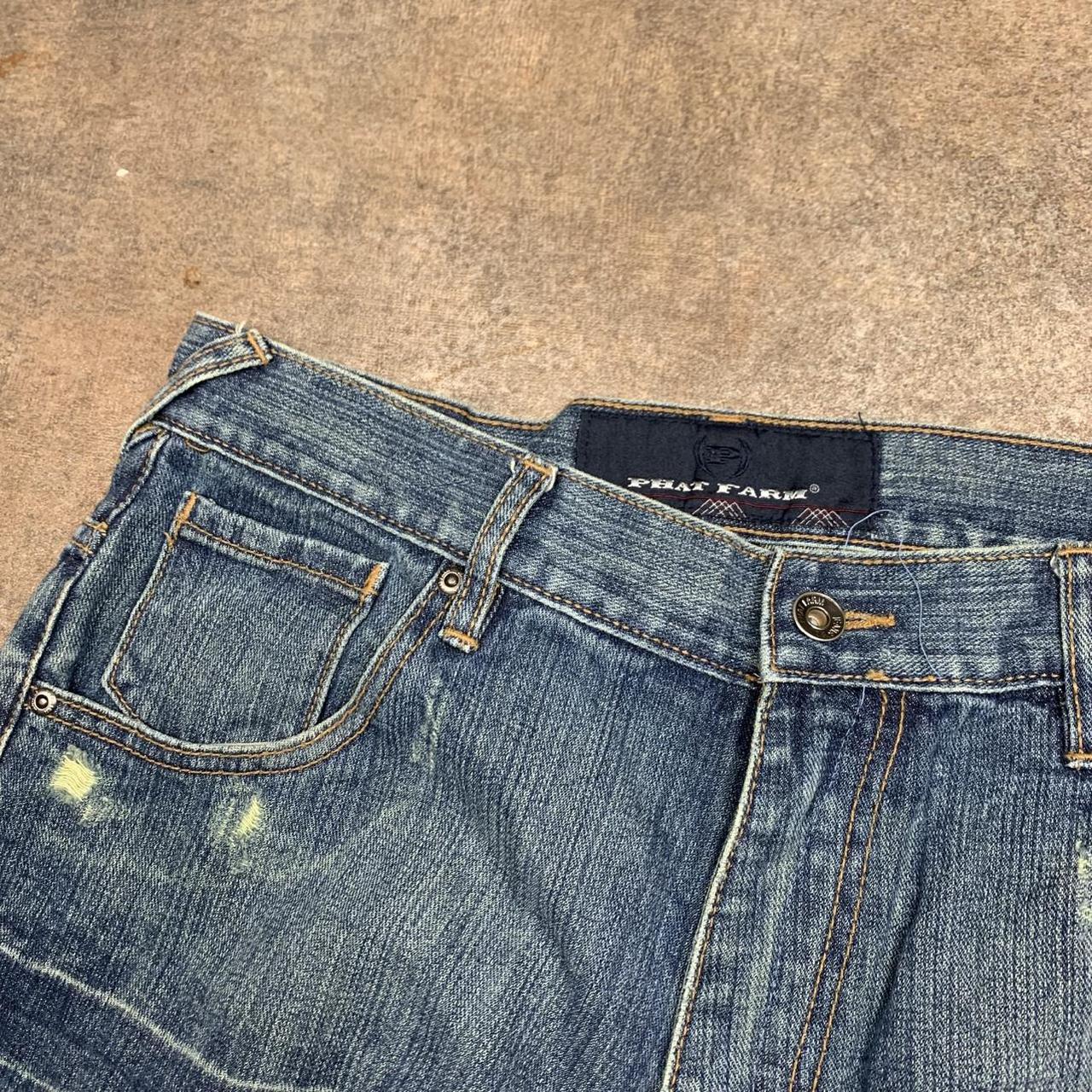 Phat Farm 00s baggy graphic blue jeans