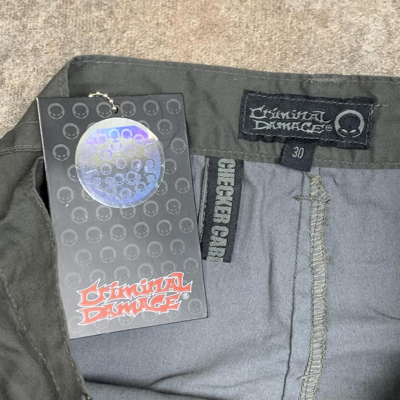 Criminal Damage 00s baggy grey graphic cargo jeans