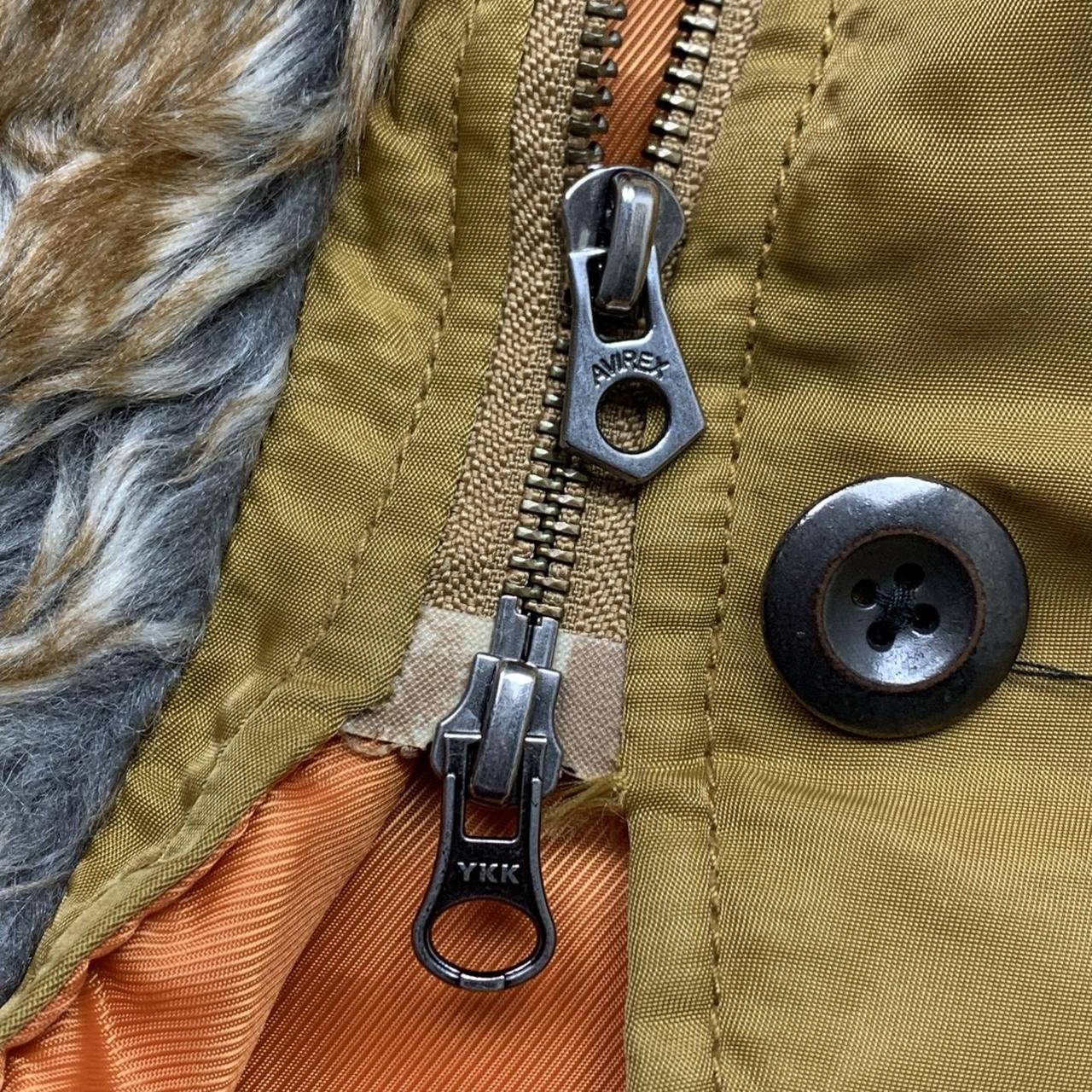 Avirex 00s utilised split hood mustard zip long coat