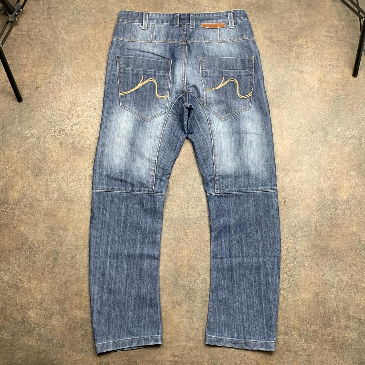 Kangol 00s denim baggy navy blue double knee jeans