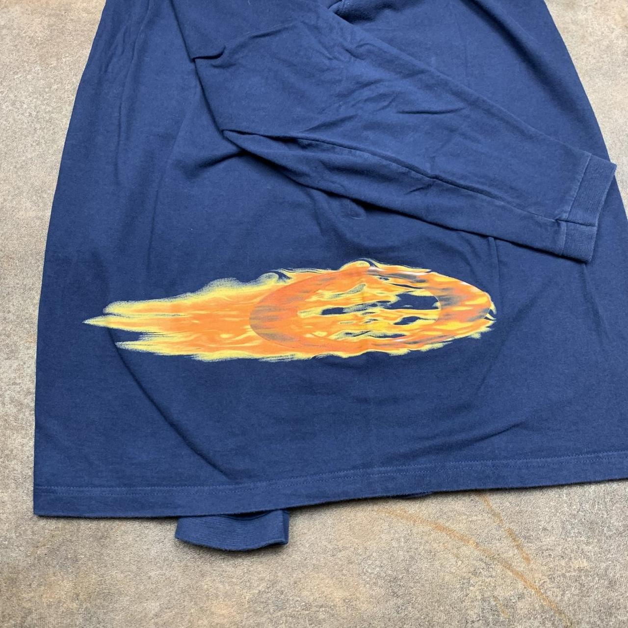 Oakley Software 90s flame graphic navy long sleeve tee