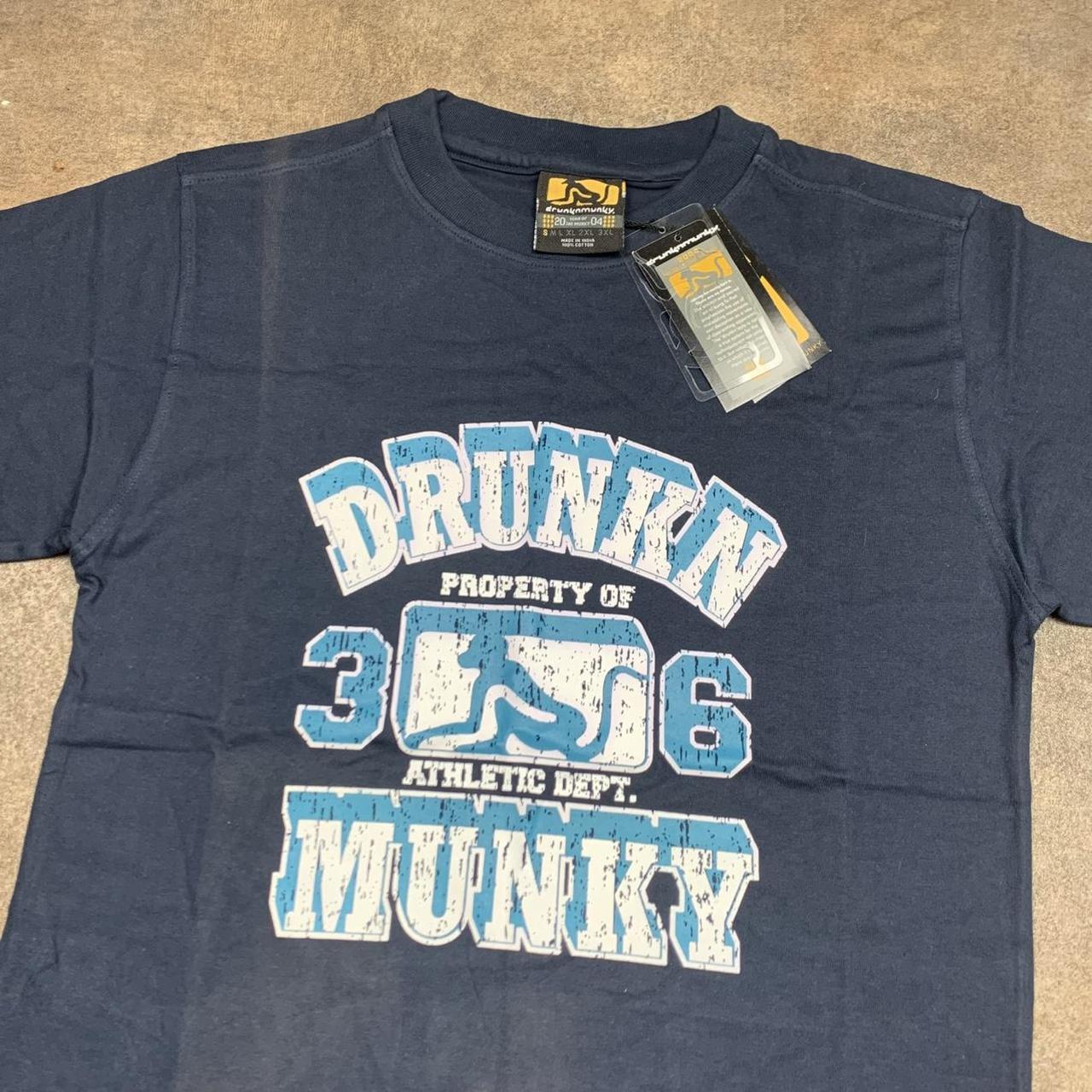 Drunknmunky 00s navy graphic tee