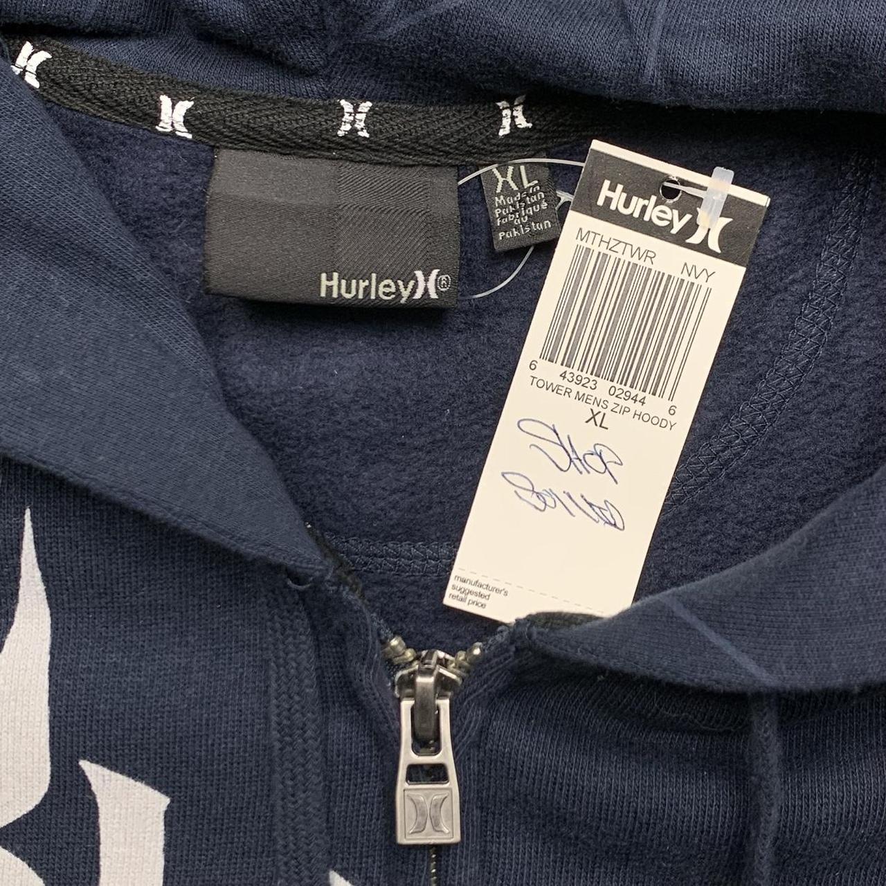 Hurley 00s navy grunge graphic zip hoodie