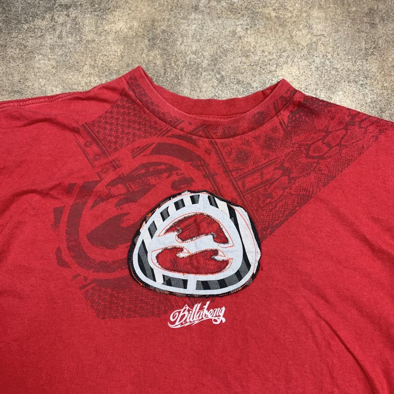 Billabong 90s red cut and sew graphic tee