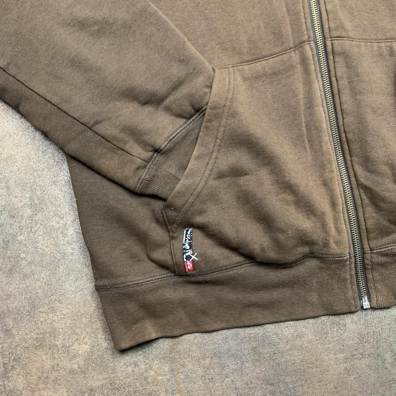 Quiksilver 00s brown fur lined boxy graphic hoodie