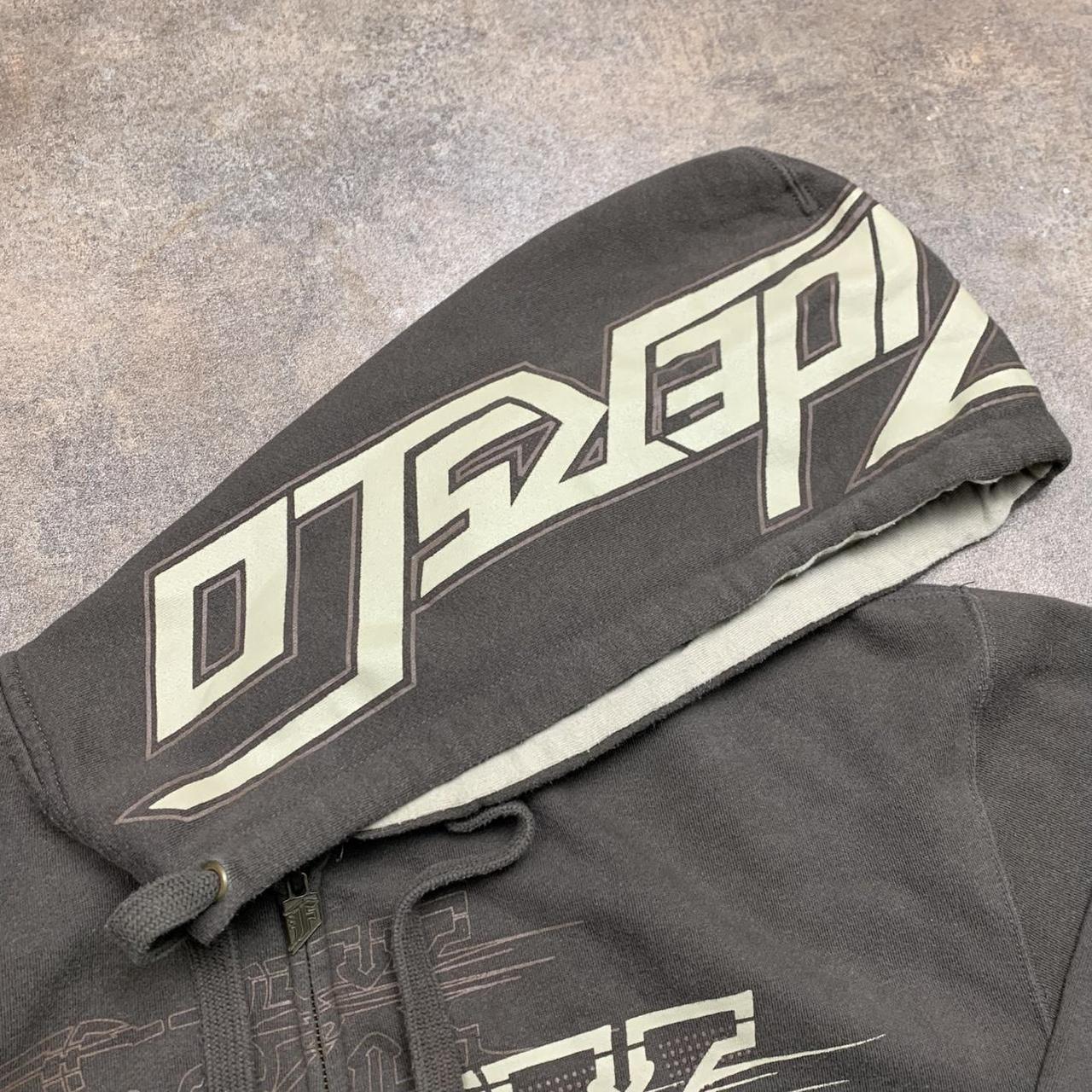 Fox Racing 00s graphic brown baggy zip hoodie
