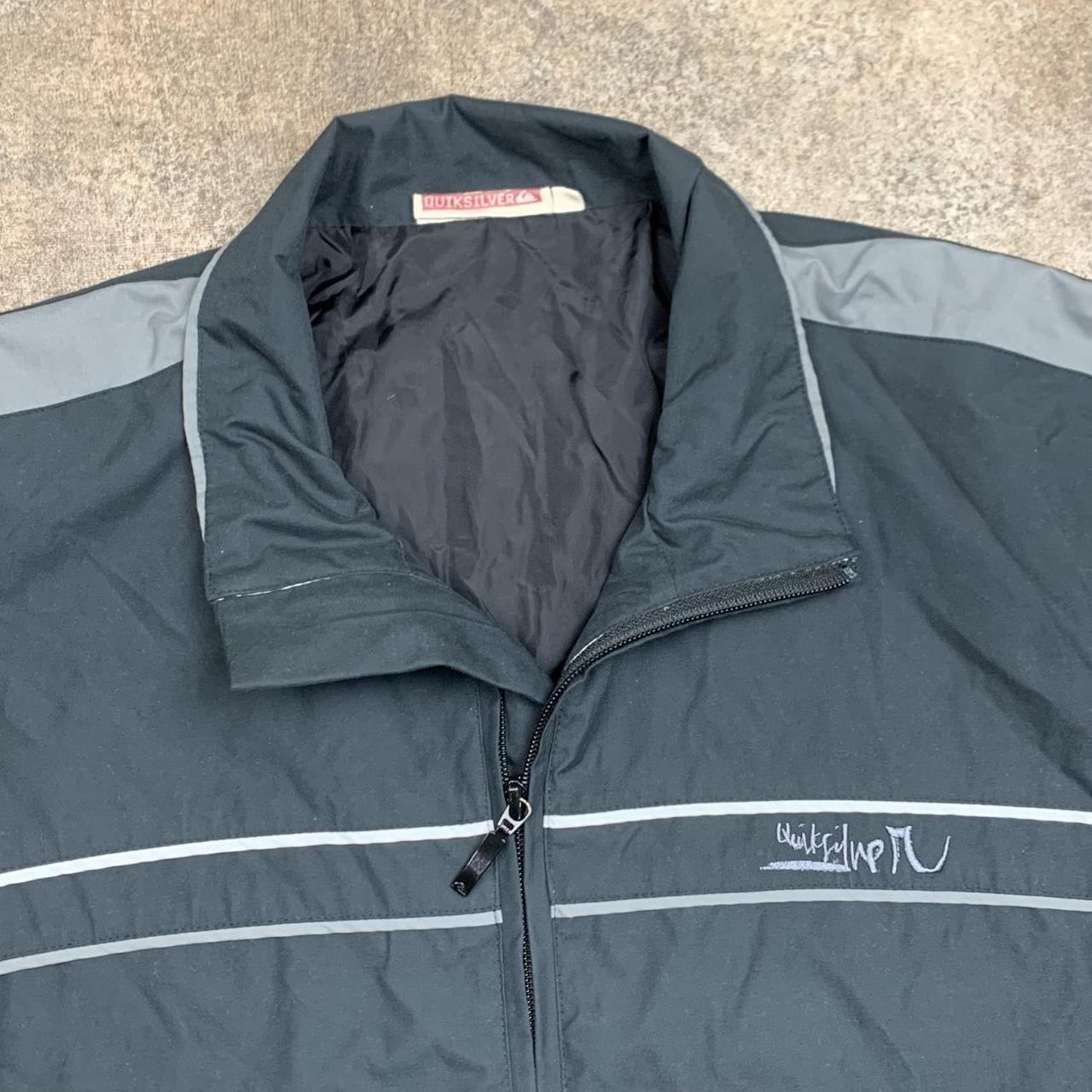 Quiksilver 90s black grey lined zip jacket