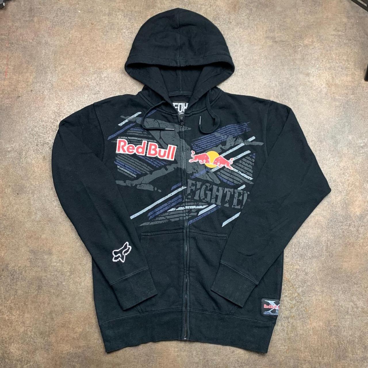 Fox Racing x Red Bull 00s black graphic zip hoodie
