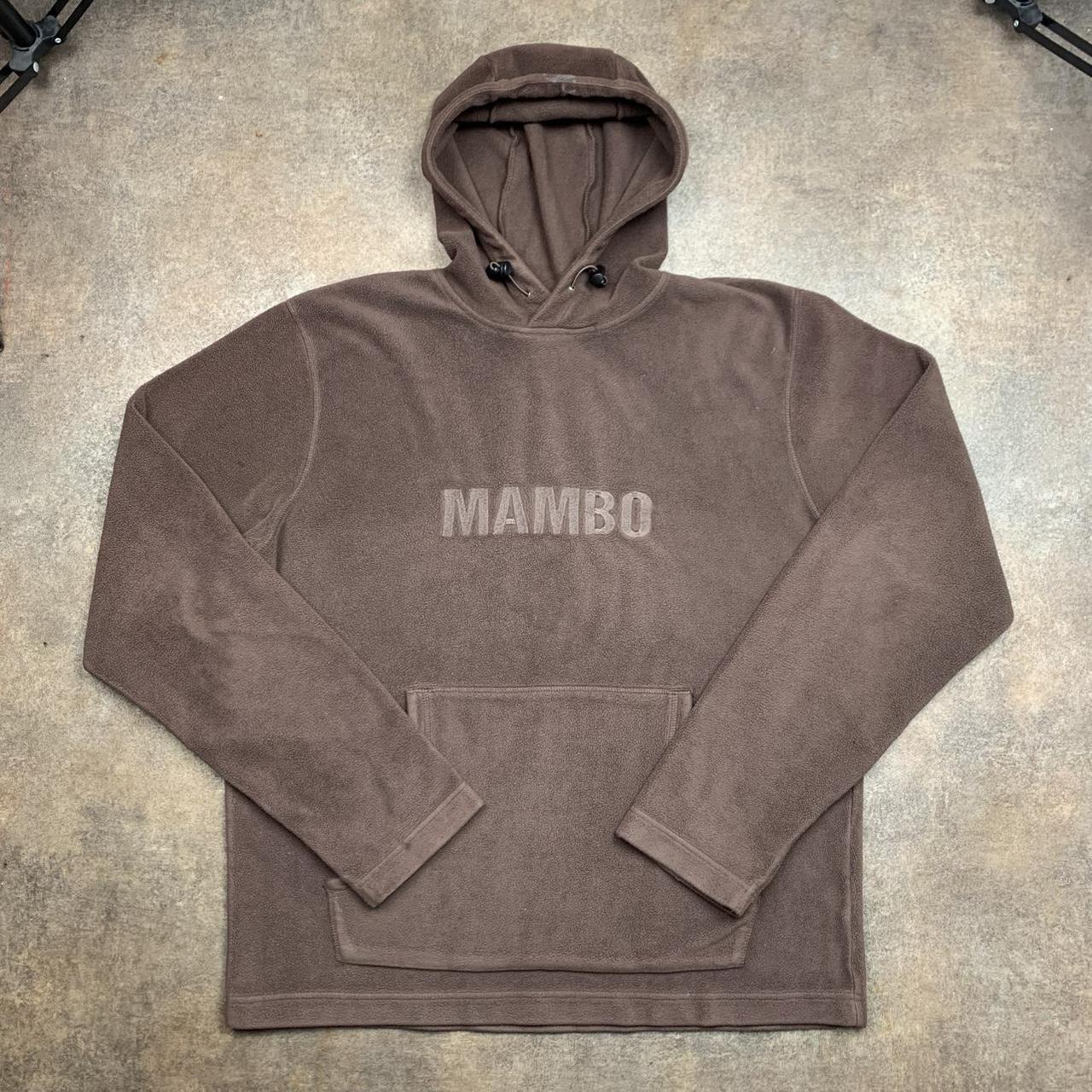 Mambo 00s graphic brown boxy fleece hoodie