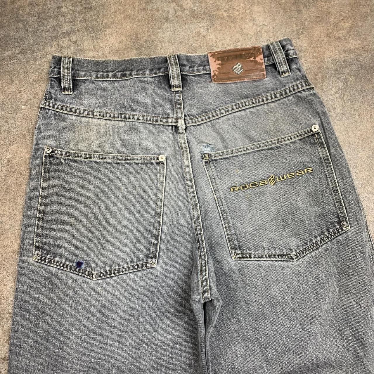 Rocawear 00s graphic grey baggy denim jeans