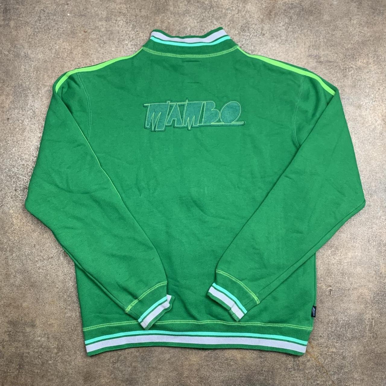 Mambo 00s green graphic zip jumper