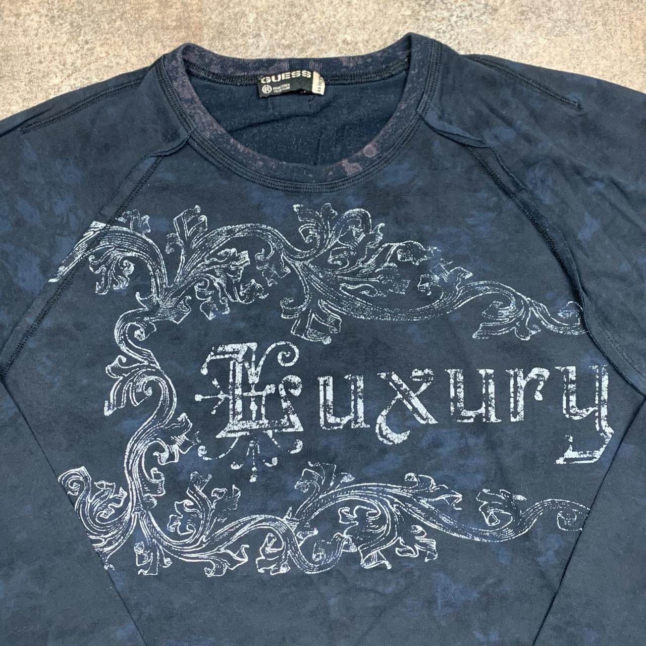 Guess NYC 00s grunge navy graphic long sleeve tee