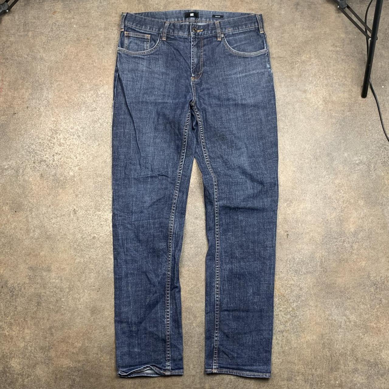 DC Shoes graphic straight leg navy denim jeans