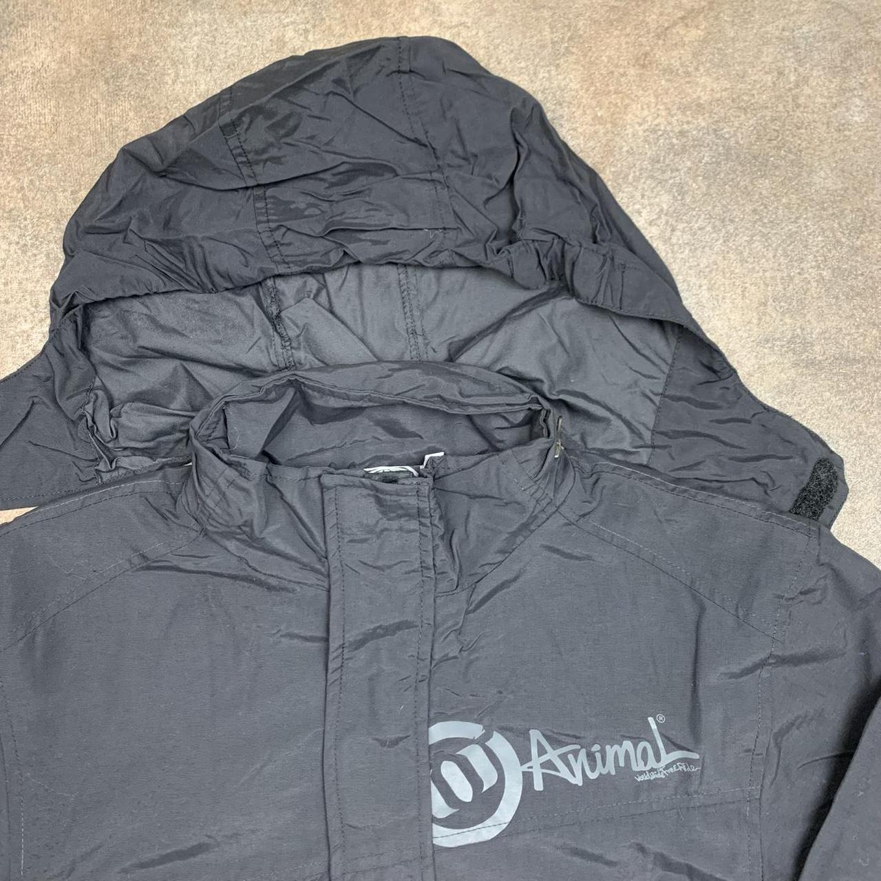 Animal 00s black grey graphic utilised zip jacket