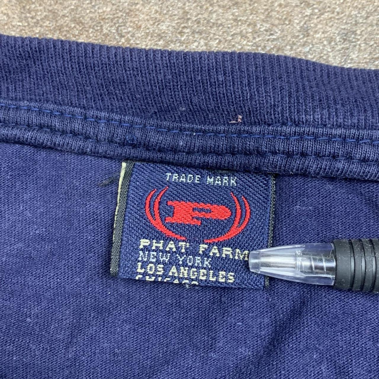 Phat Farm 00s navy red graphic 2 in 1 long sleeve tee