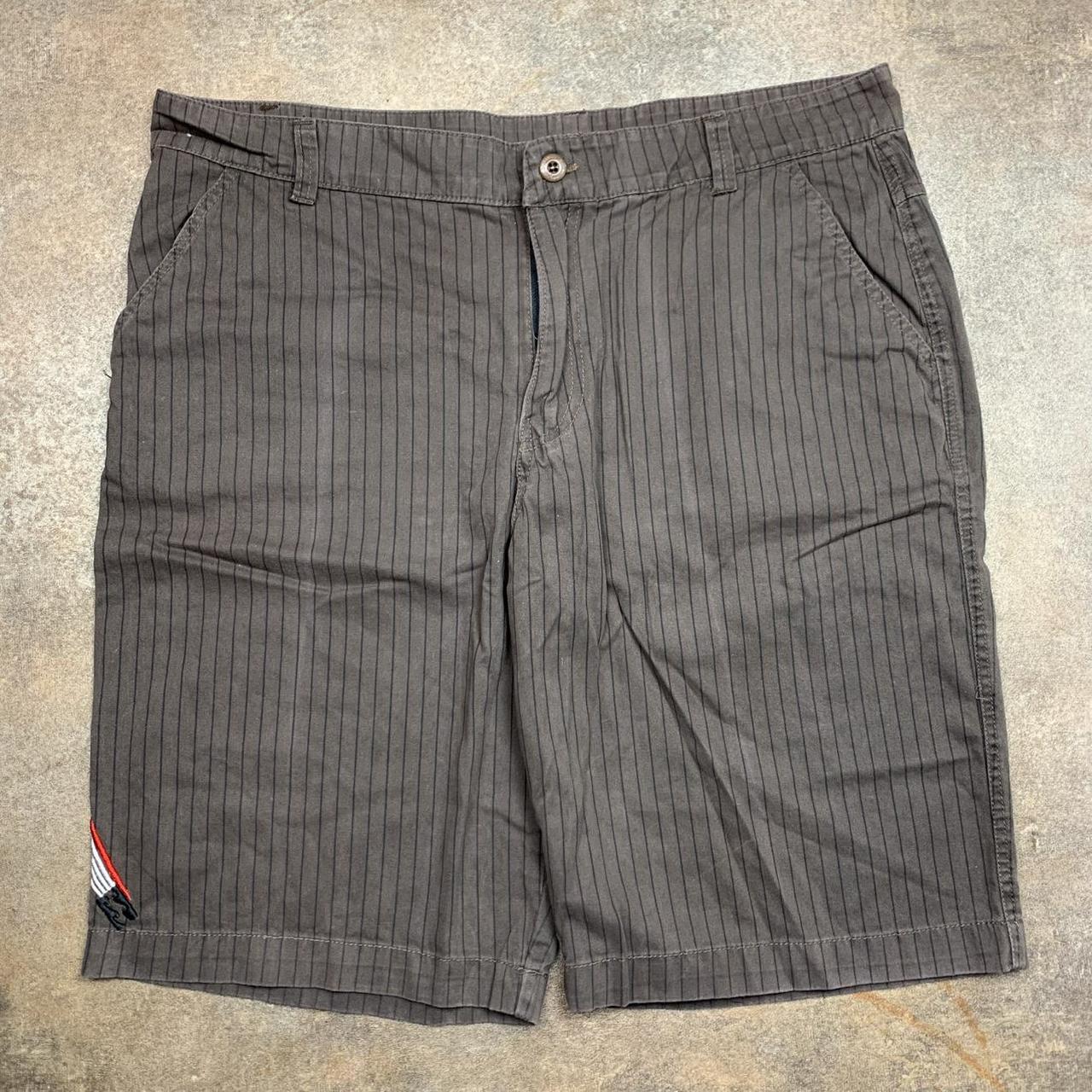 Billabong 00s brown striped graphic baggy shorts