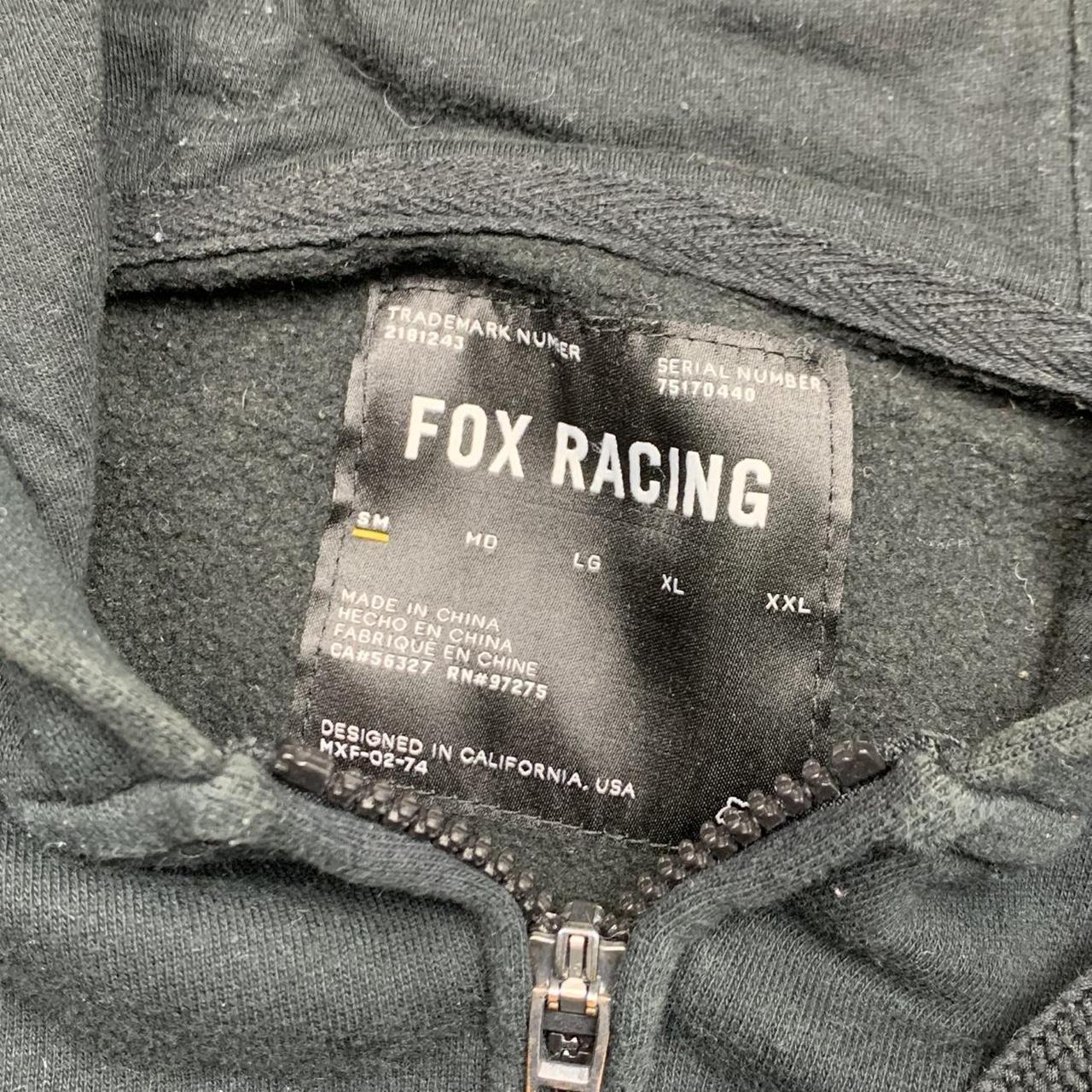 Fox Racing black flame graphic zip hoodie