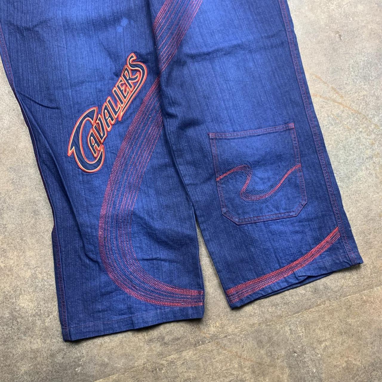 UNK Denim 90s cavaliers navy baggy graphic jeans
