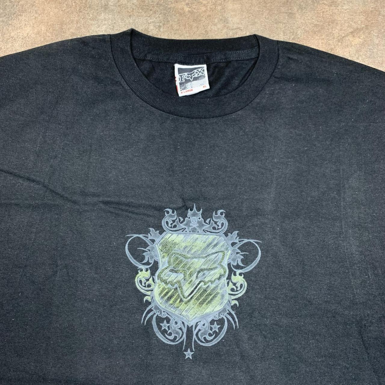 Fox Racing 00s black grey grunge graphic tee