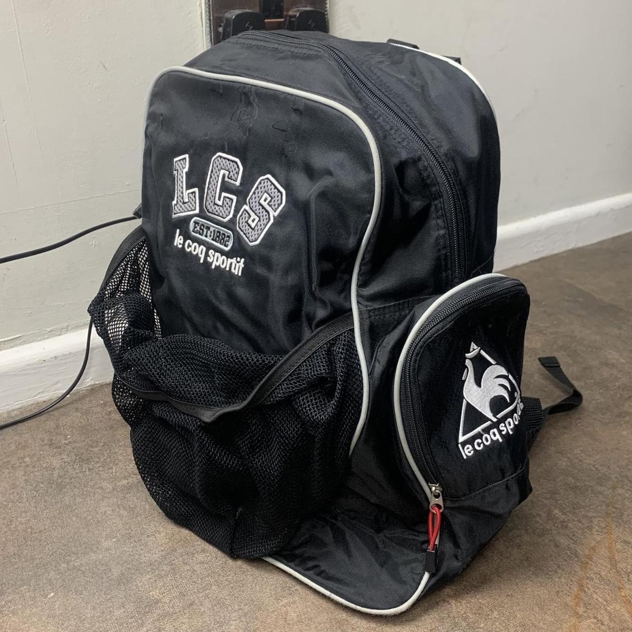 Le Coq Sportif 00s black graphic backpack