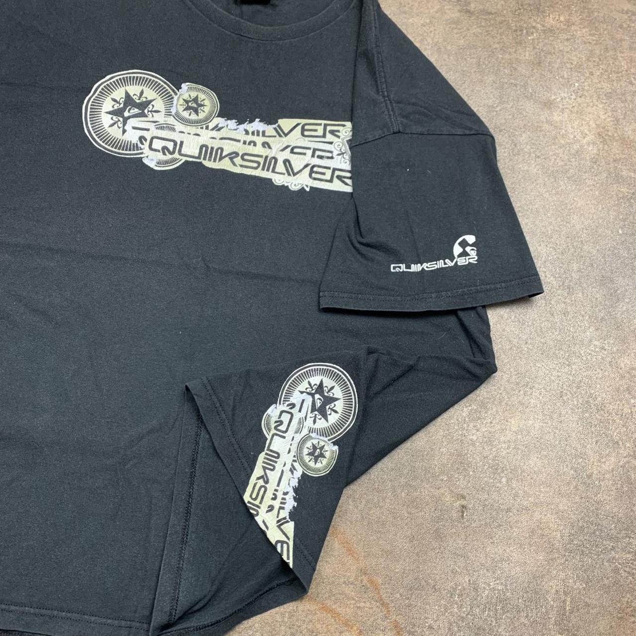 Quiksilver 00s black gold boxy graphic tee