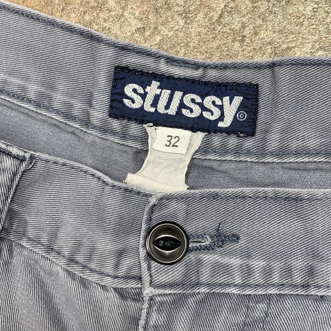 Stüssy 00s grey baggy cargo denim shorts